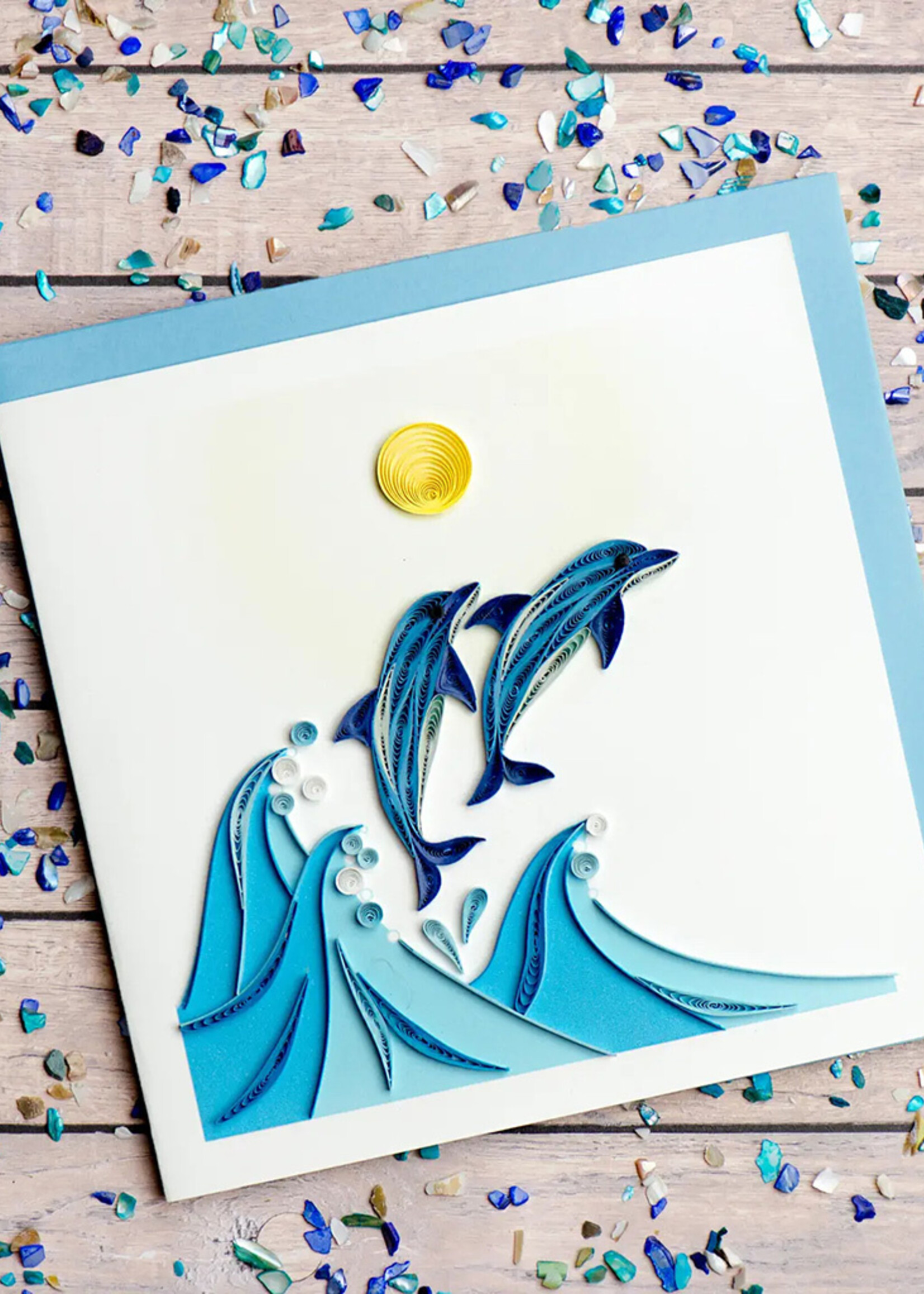 Quilling Cards Jumping Dolphins Quilling Card