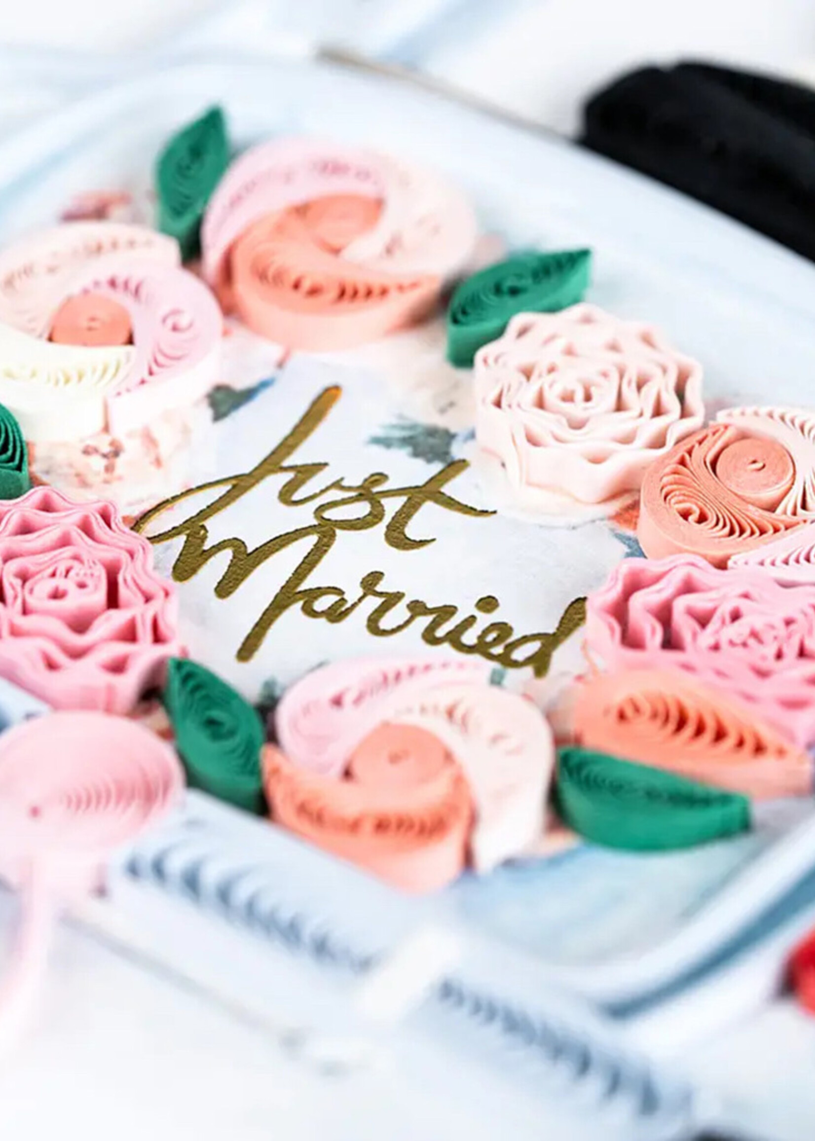Quilling Cards Just Married Car Quilling Card