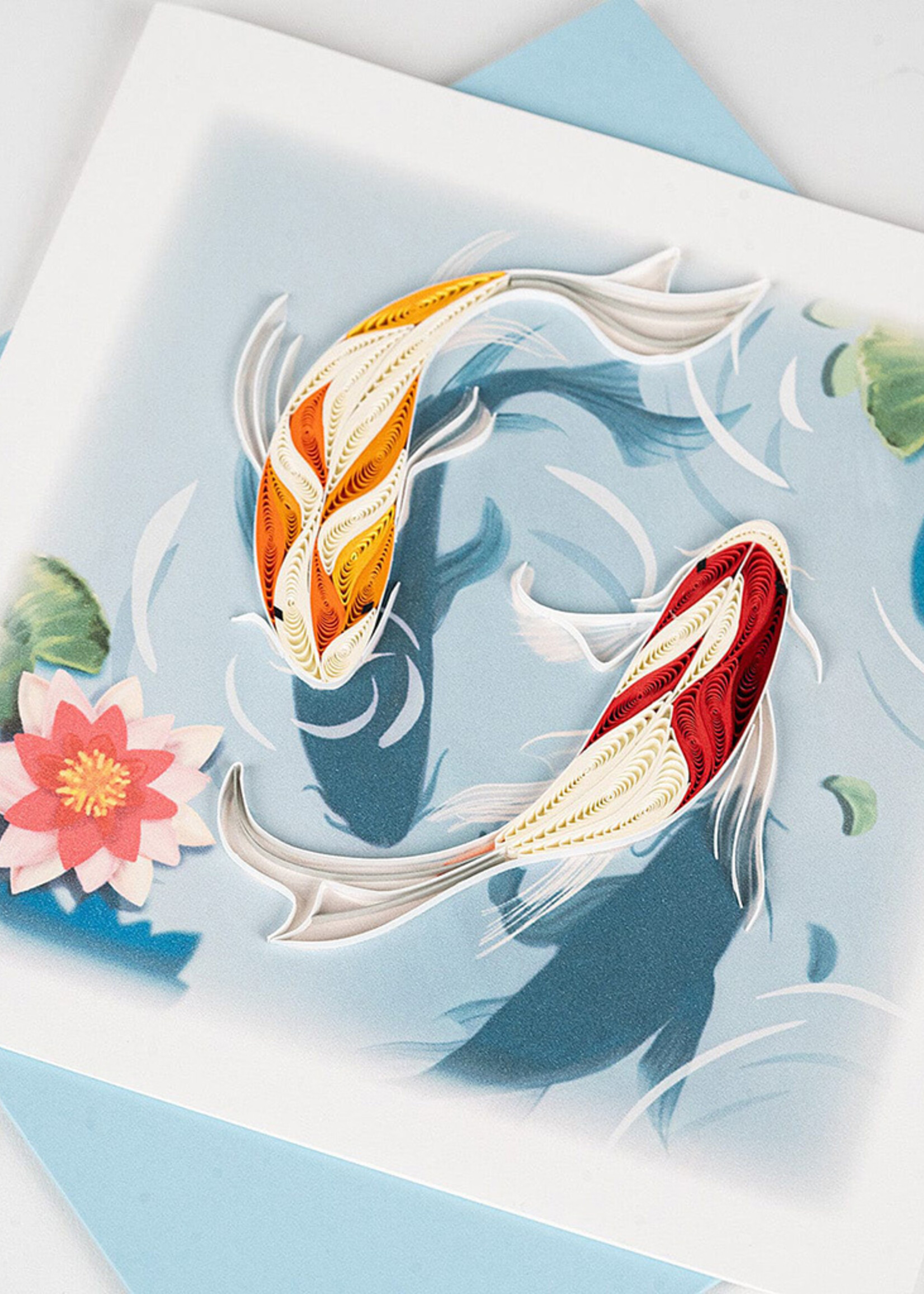 Quilling Cards Koi Fish Pond Quilling Card
