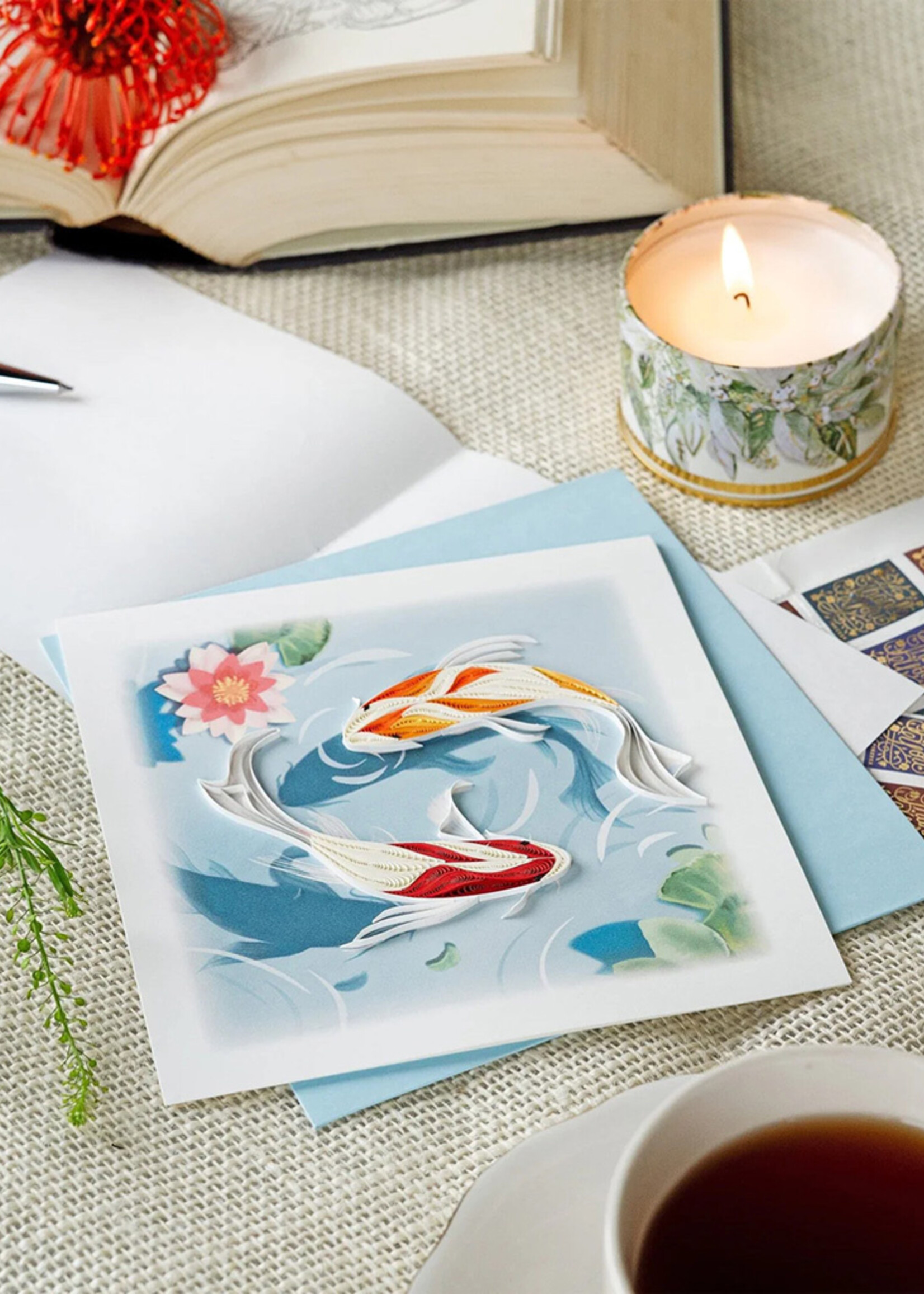 Quilling Cards Koi Fish Pond Quilling Card