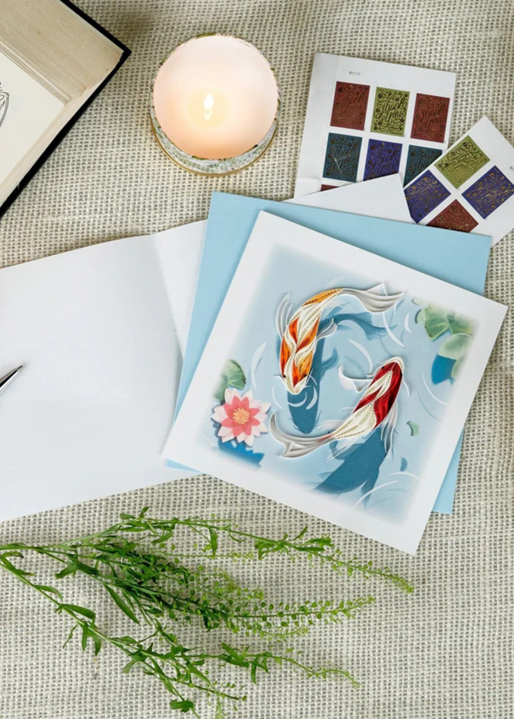 Quilling Cards Koi Fish Pond Quilling Card