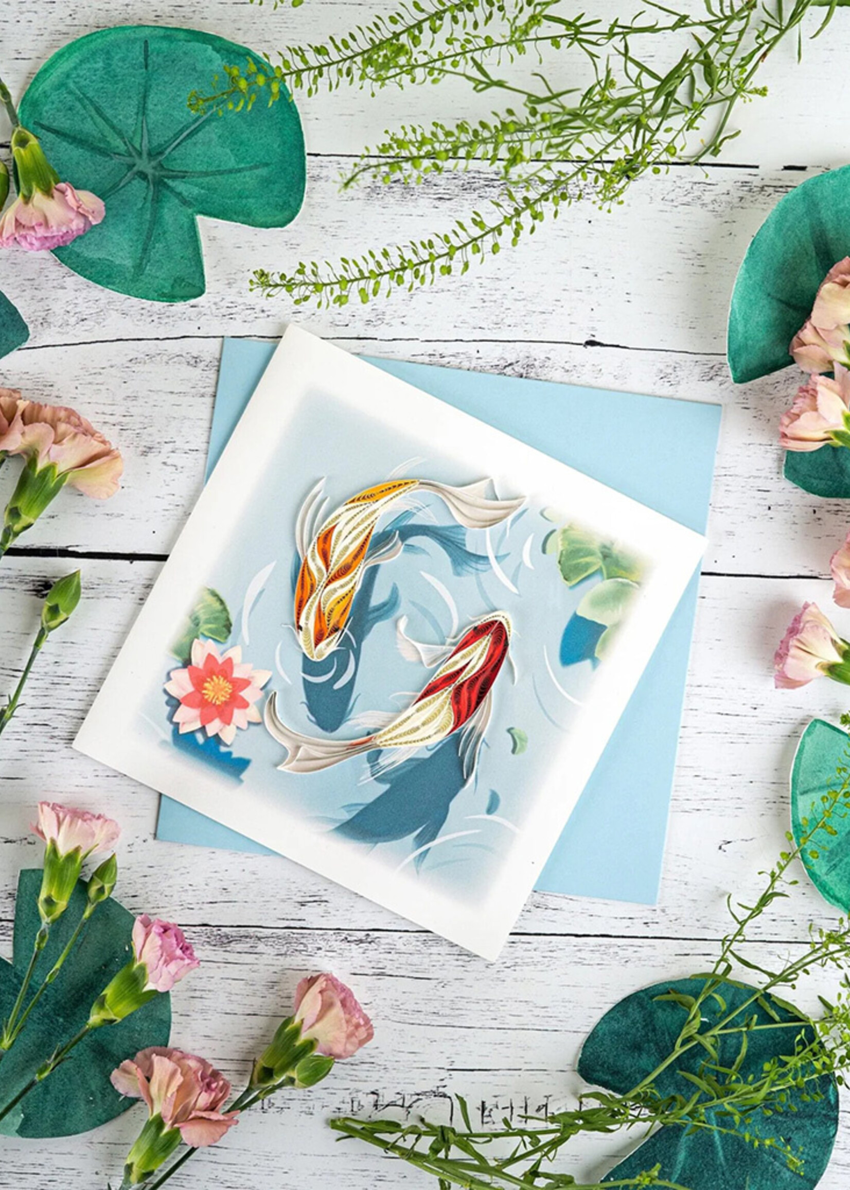 Quilling Cards Koi Fish Pond Quilling Card