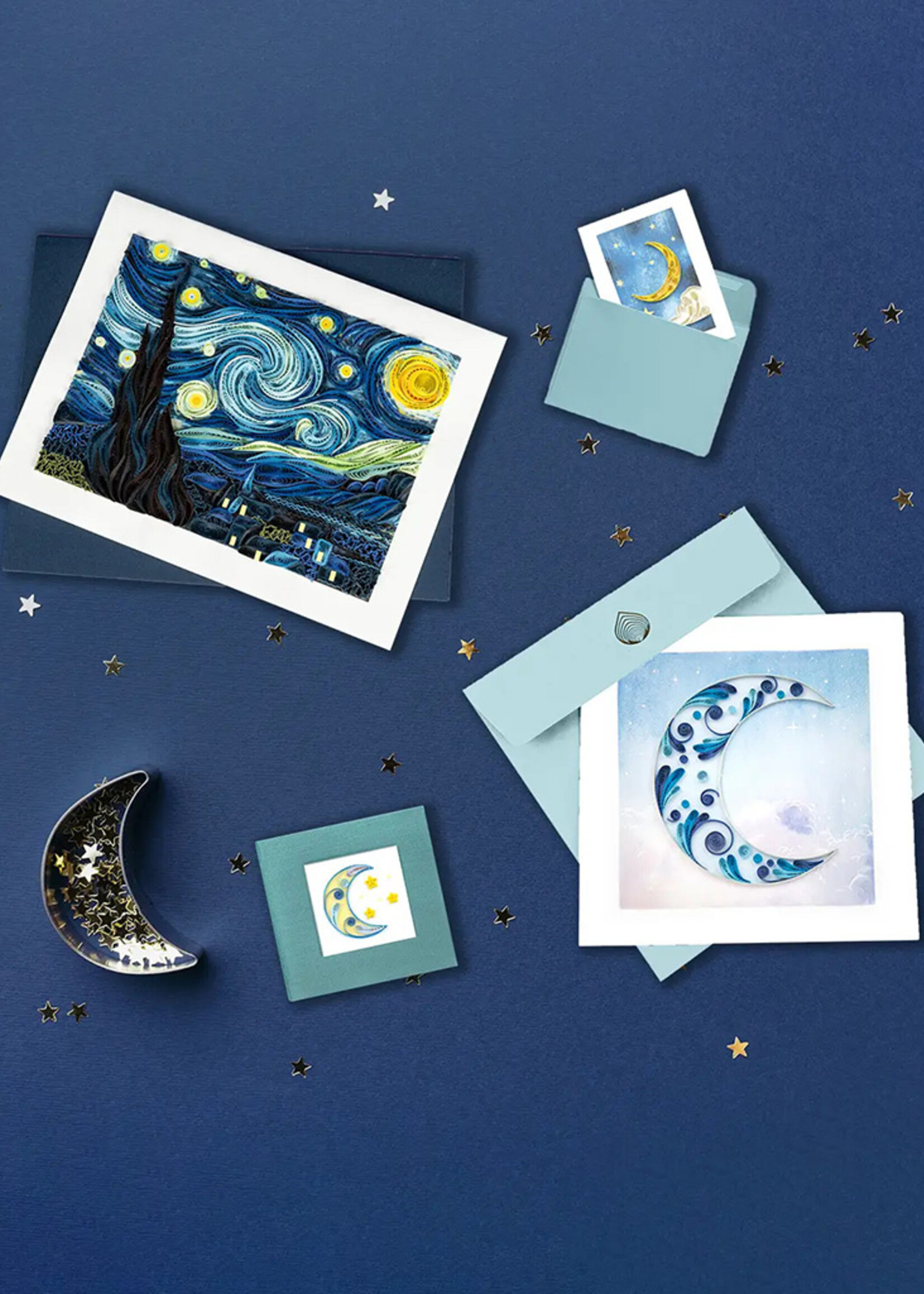 Quilling Cards Mini Moon & Stars Quilling Card