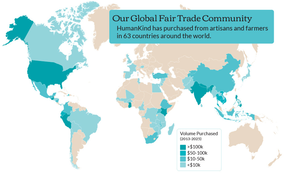 Map of where our products come from