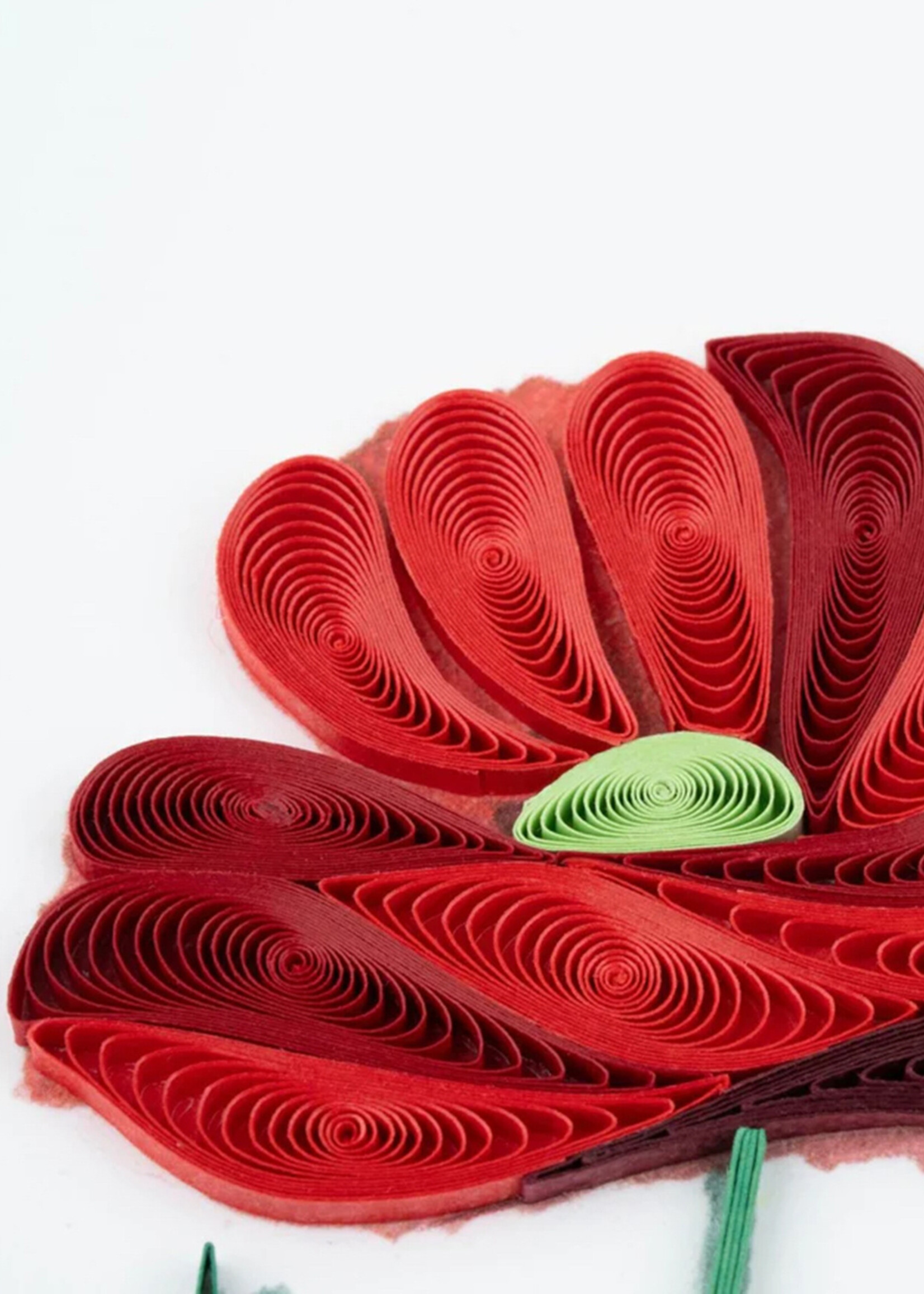 Quilling Cards Blue Cornflower & Poppies Quilling Card