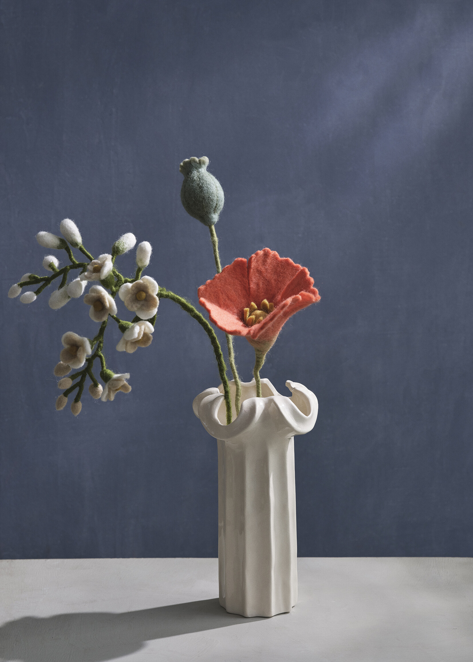 Gry and Sif Poppy Felt Flower