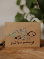 Rosie's Boutique Haiti Just Keep Swimming Fish Handstitched Card