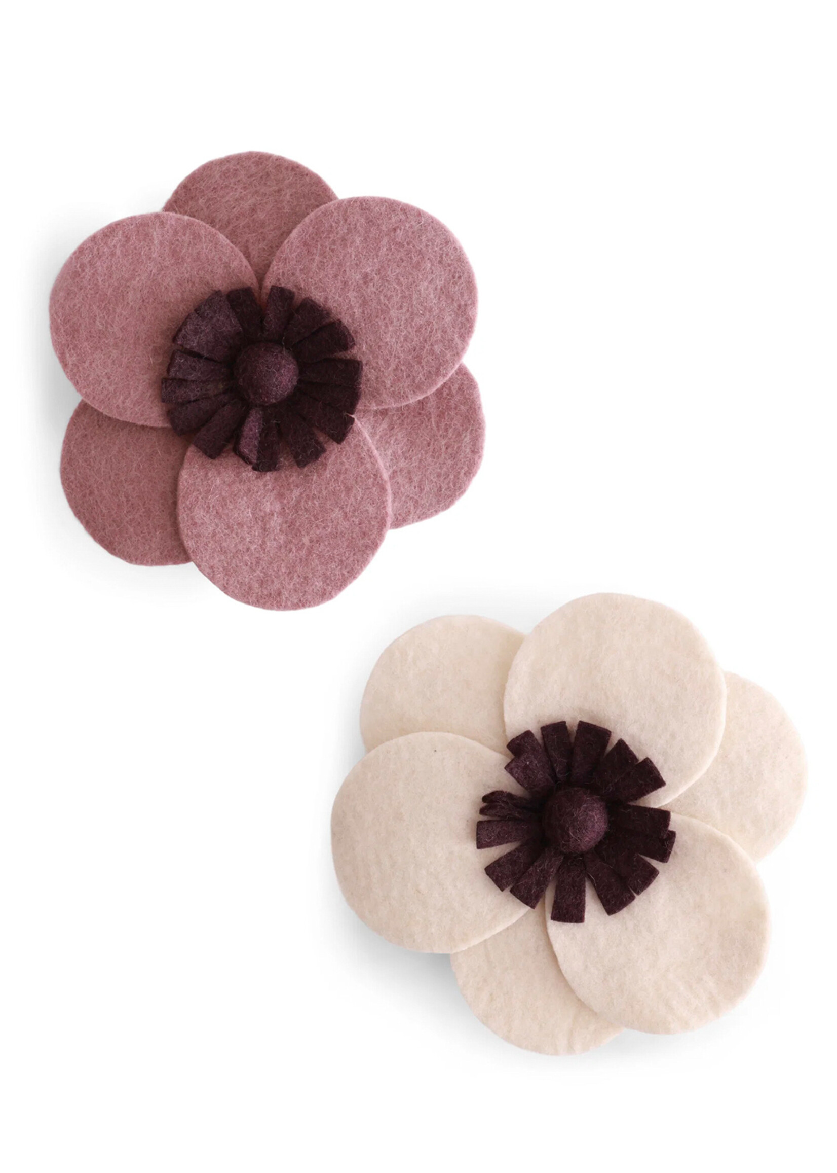 Gry and Sif 7.5" French Anemone Felt Wall Flower