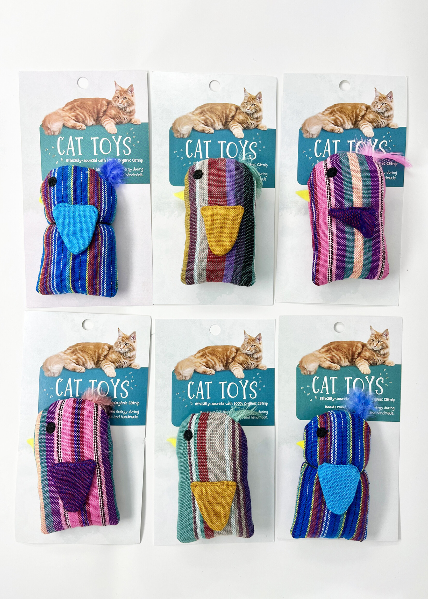 Upavim Organic Catnip Birdie Cat Toy - Assorted Colors