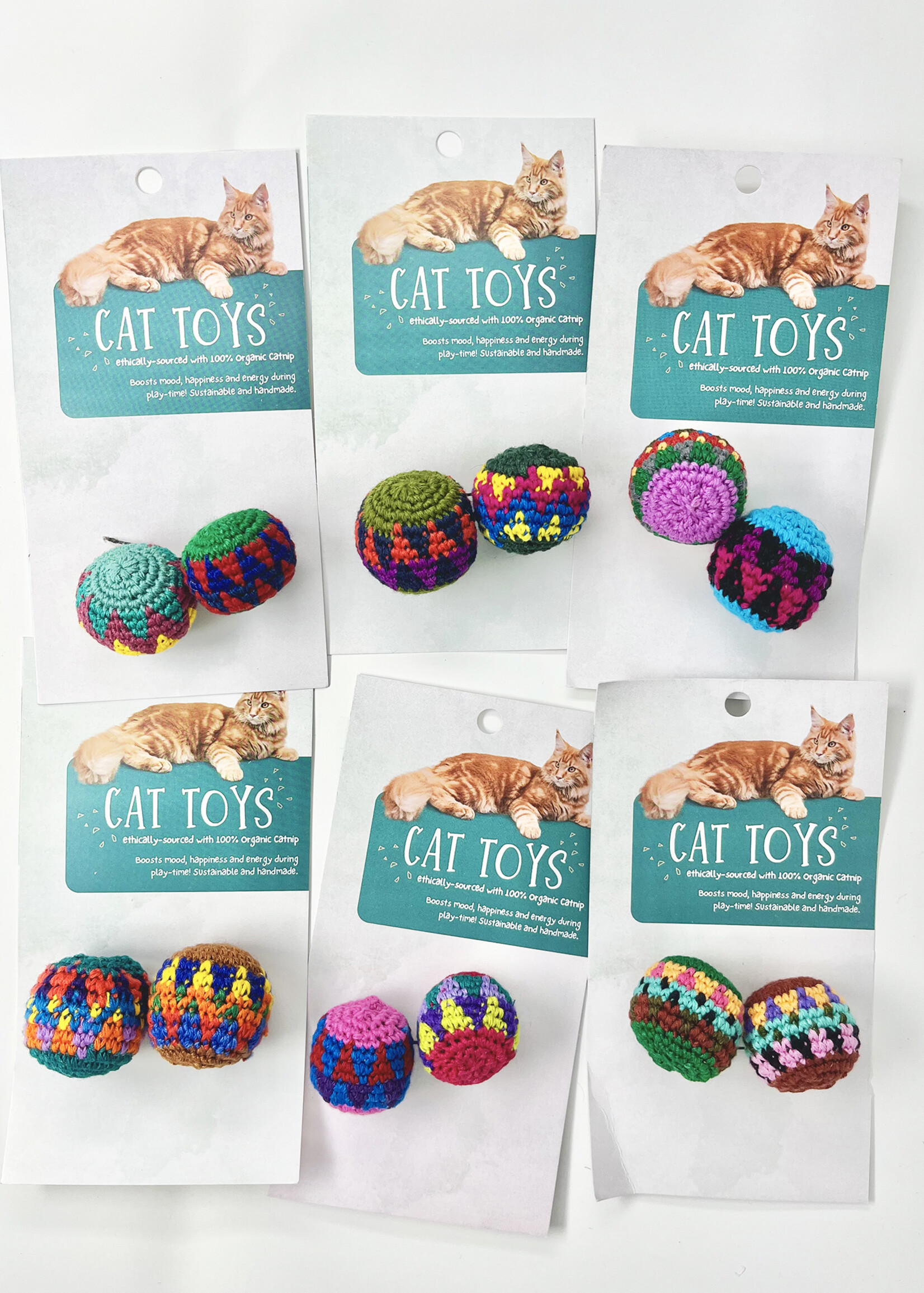 Upavim Organic Catnip Cat Toy Hacky Sack - Assorted Colors