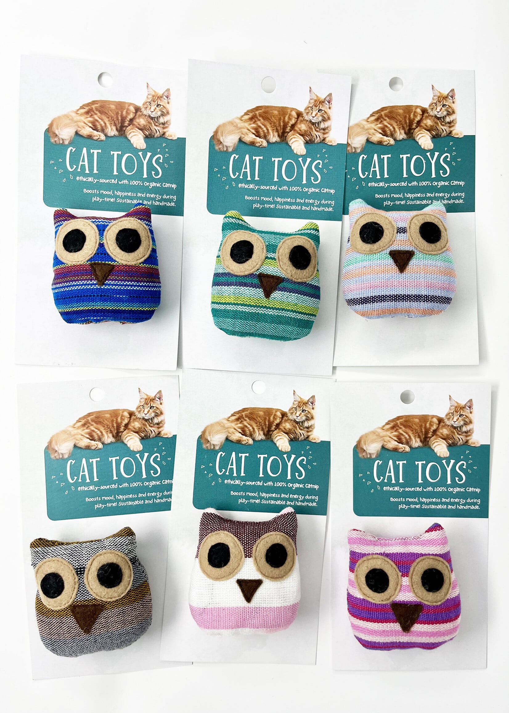 Upavim Organic Catnip Cat Toy Owl - Assorted Colors