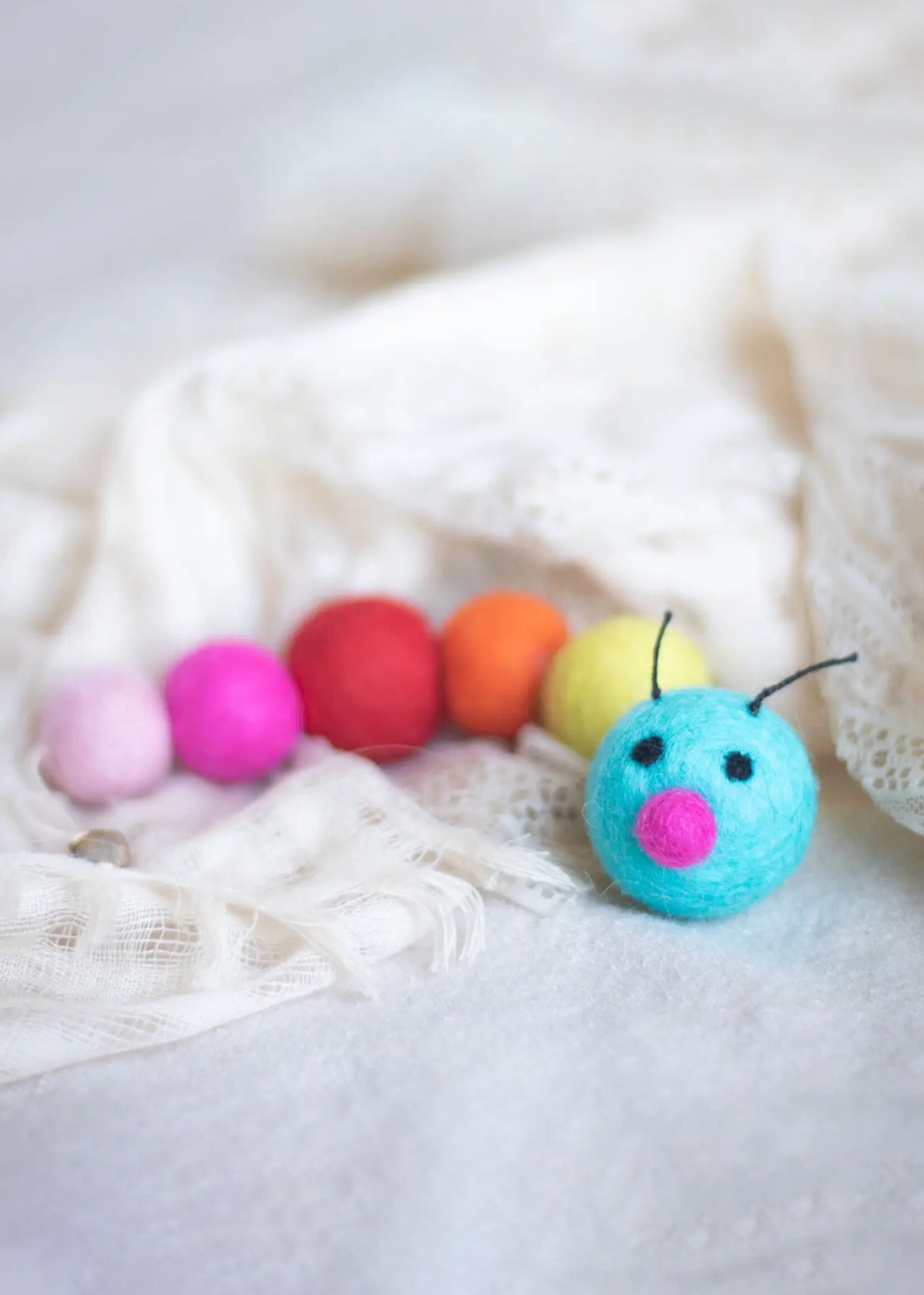 Friendsheep Felt Rainbow Caterpillar Cat Toy