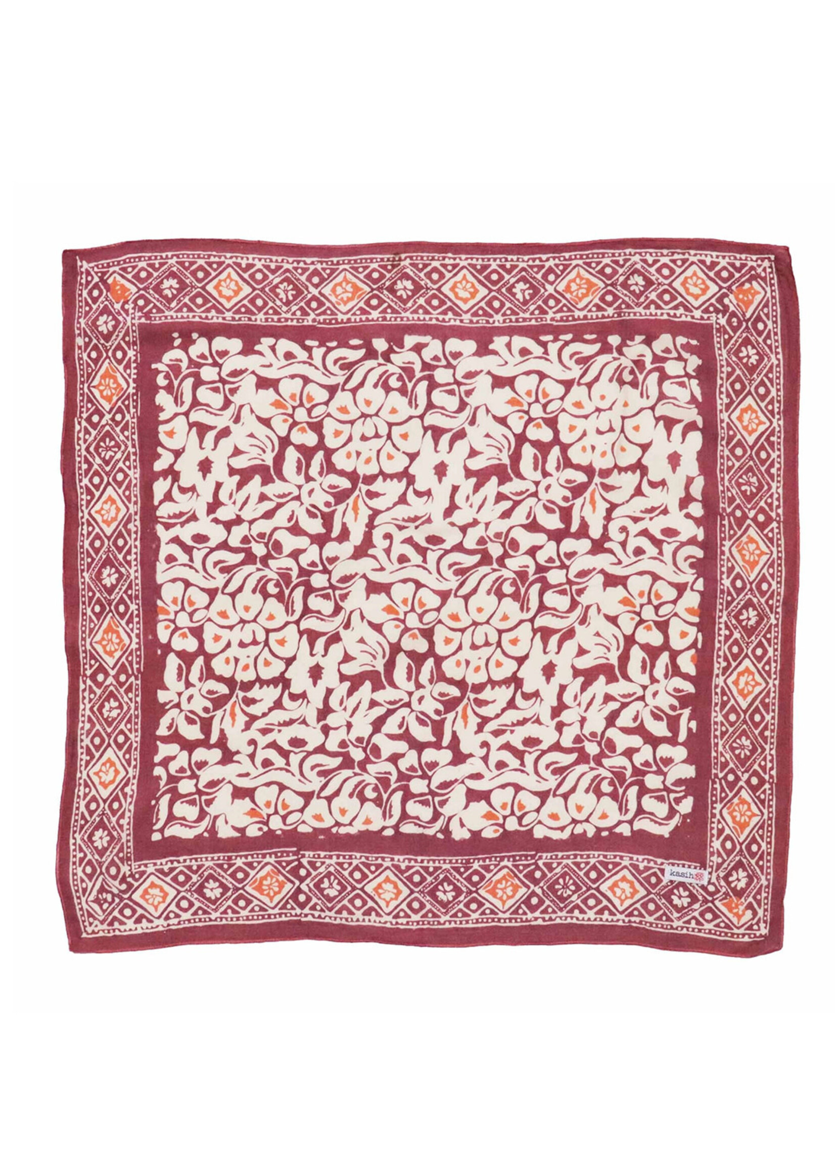 Kasih Co-op Plum Haze Floral Batik Bandana