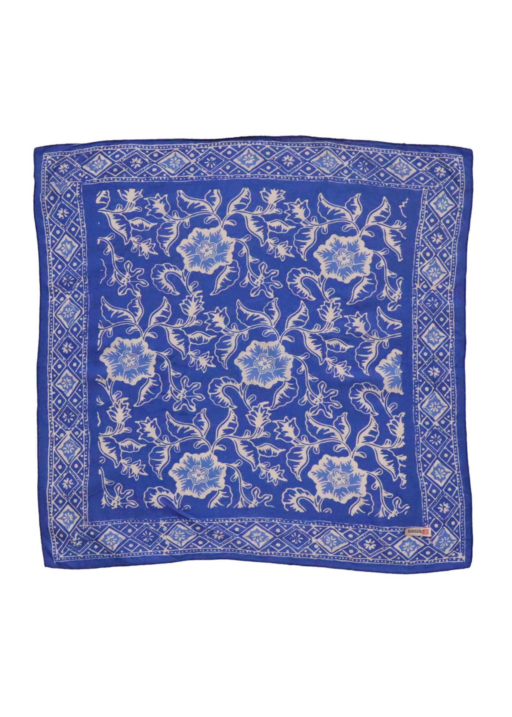 Kasih Co-op Blue Tendril Batik Bandana