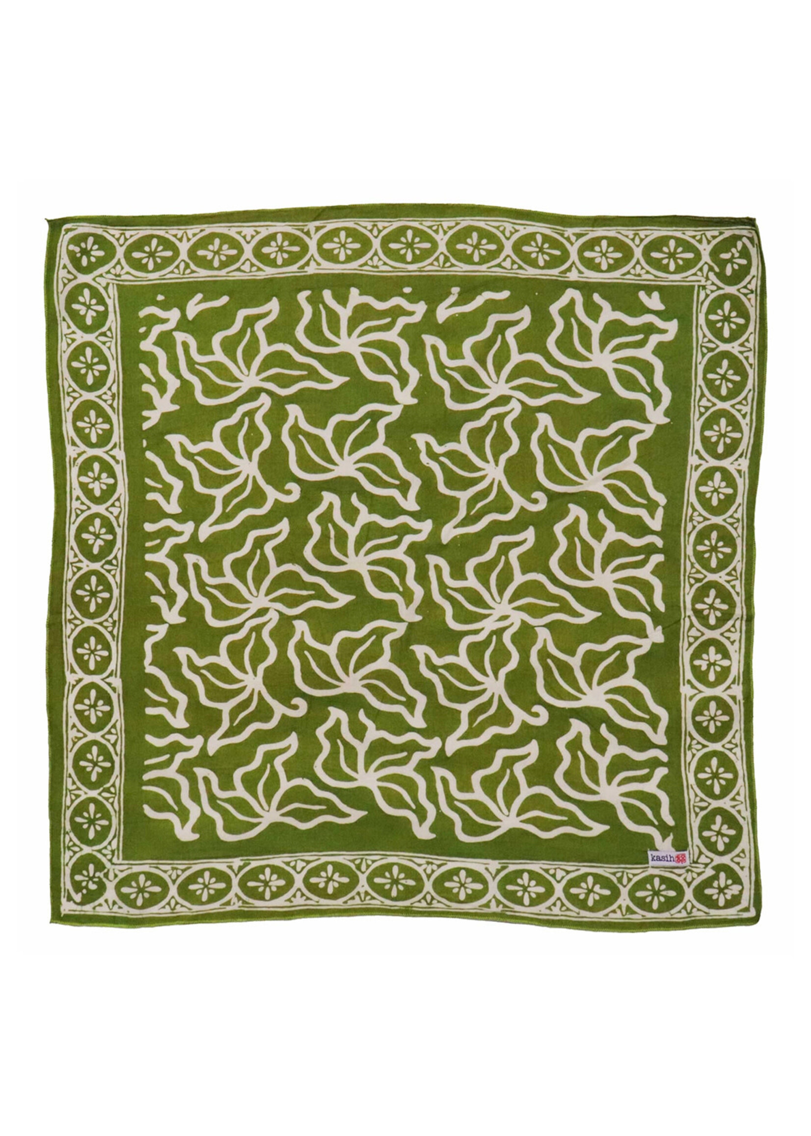 Kasih Co-op Olive Green Jade Jungle Batik Bandana