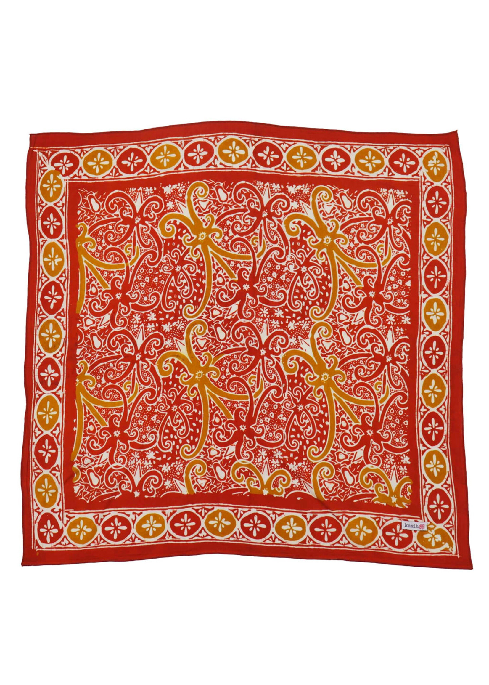 Kasih Co-op Red Yellow Sultans Crest Batik Bandana