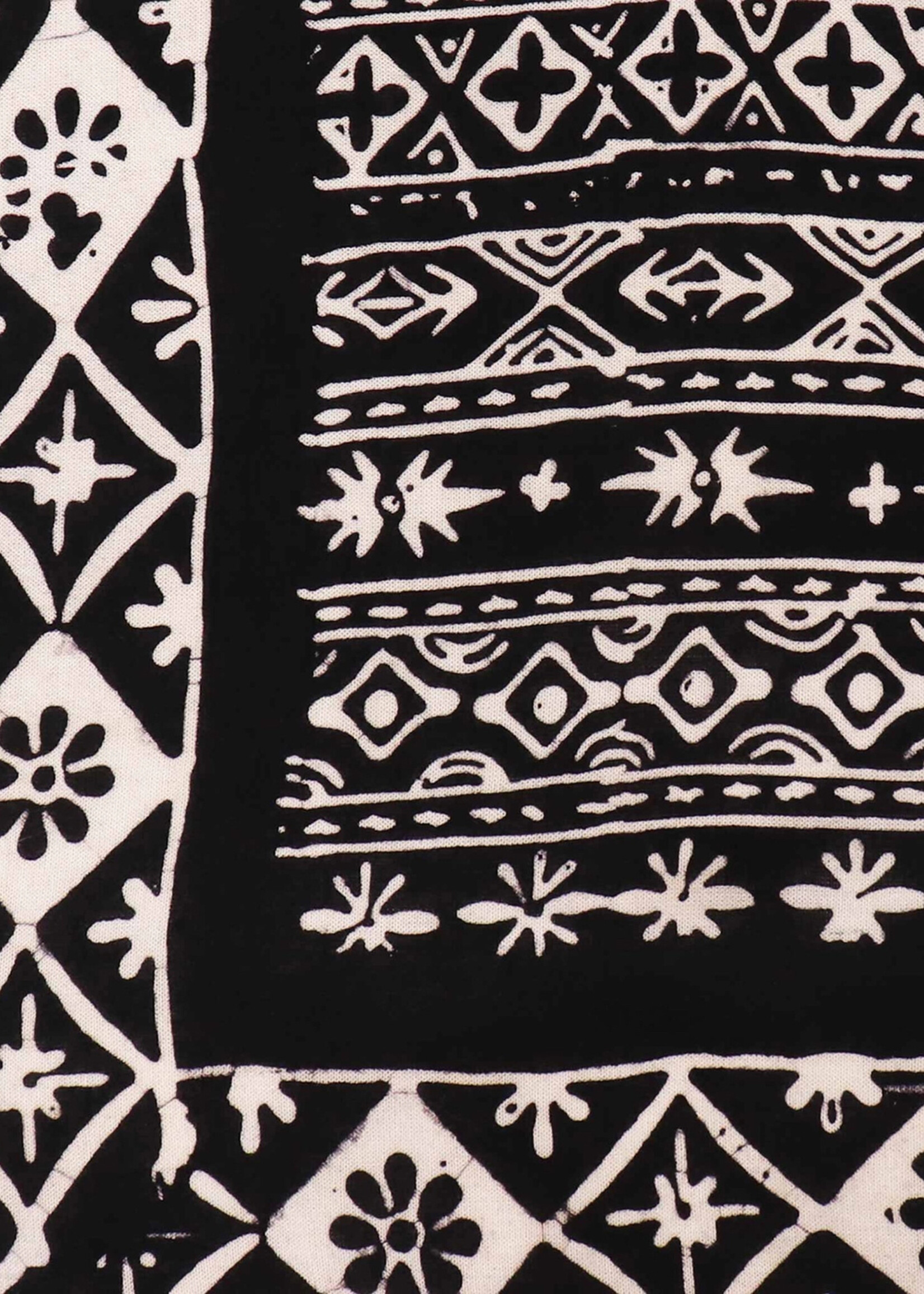 Kasih Co-op Black & White Geometric Batik Bandana