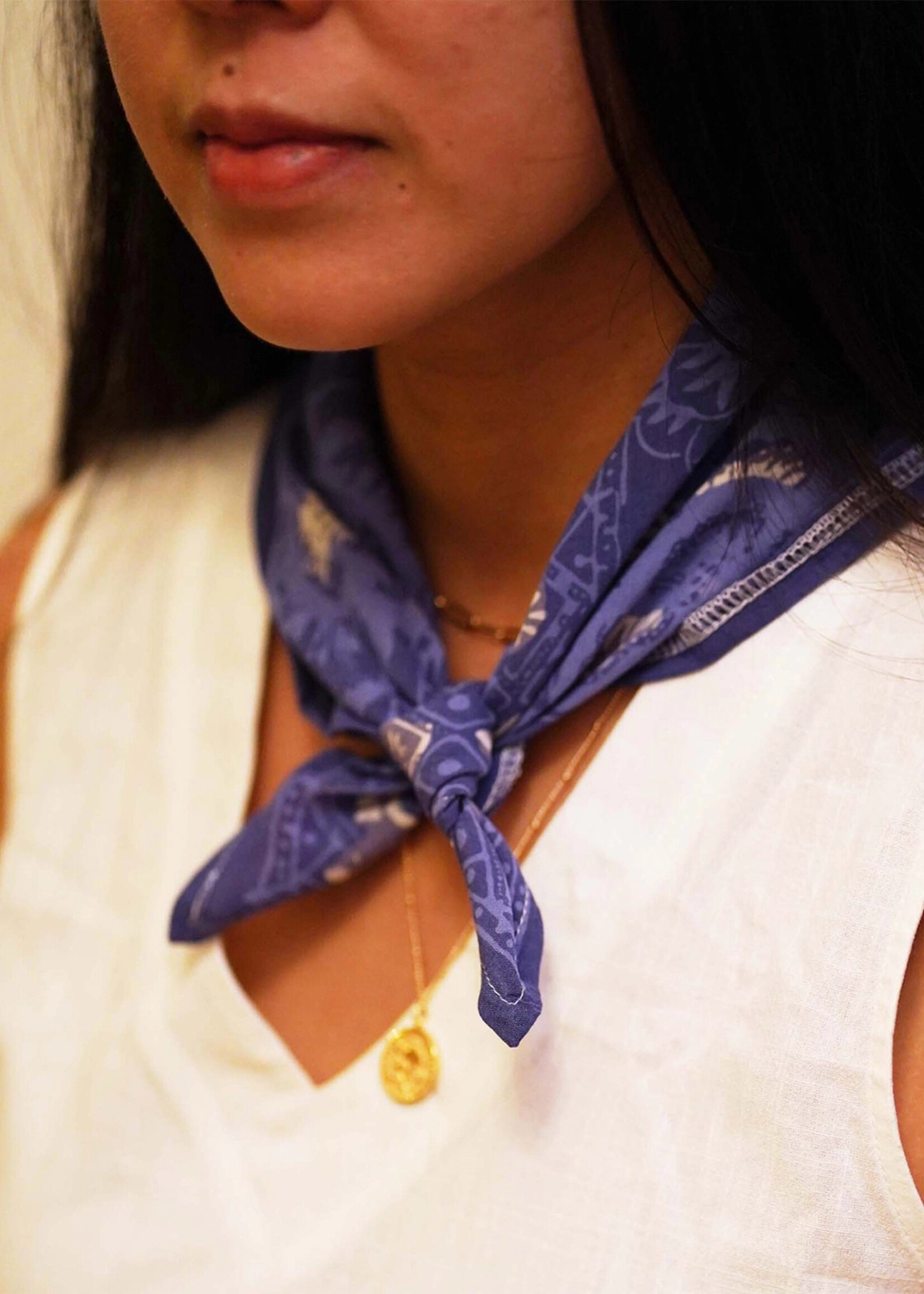 Kasih Co-op Blue Rose Batik Bandana