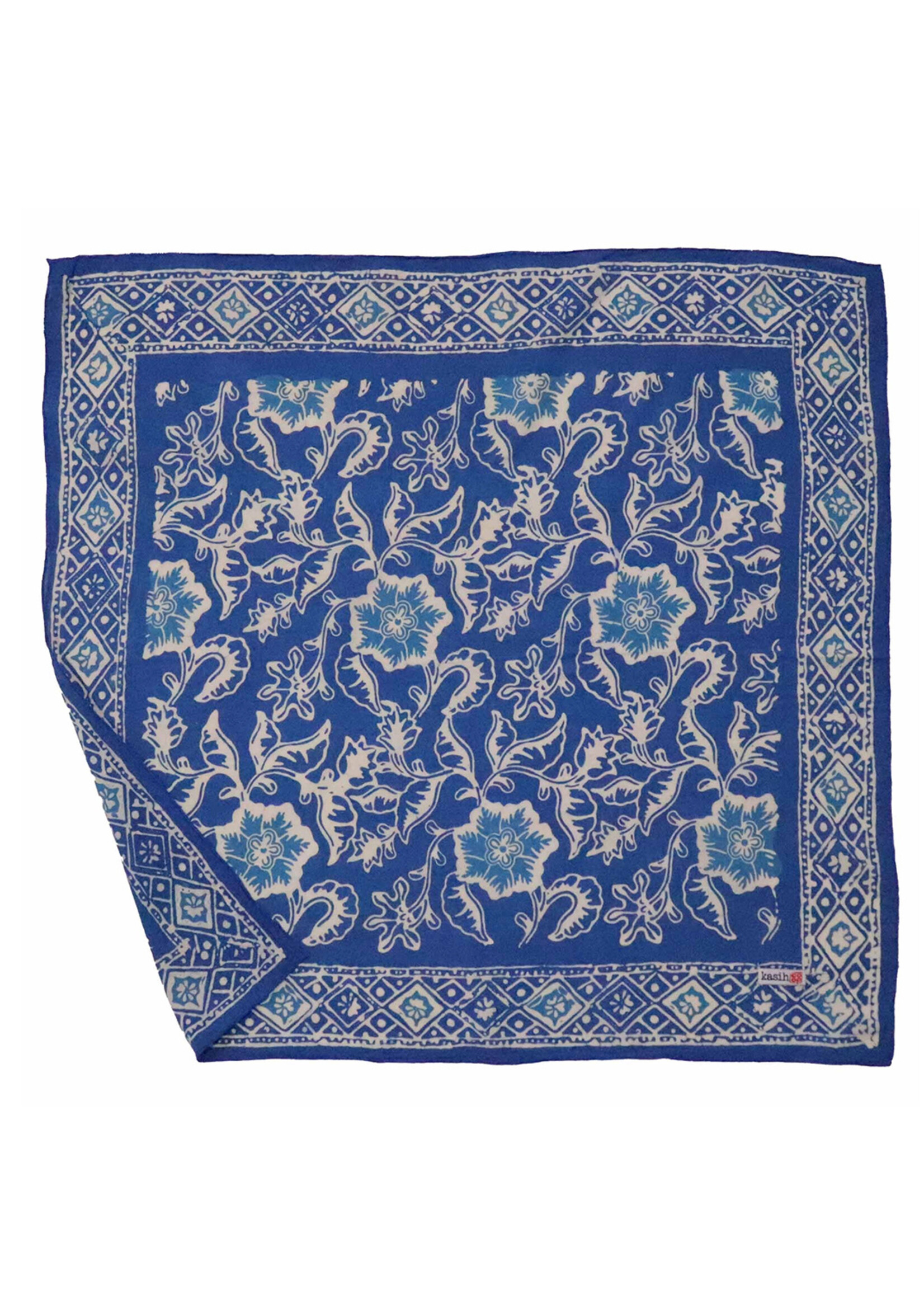 Kasih Co-op Blue Tendril Batik Bandana