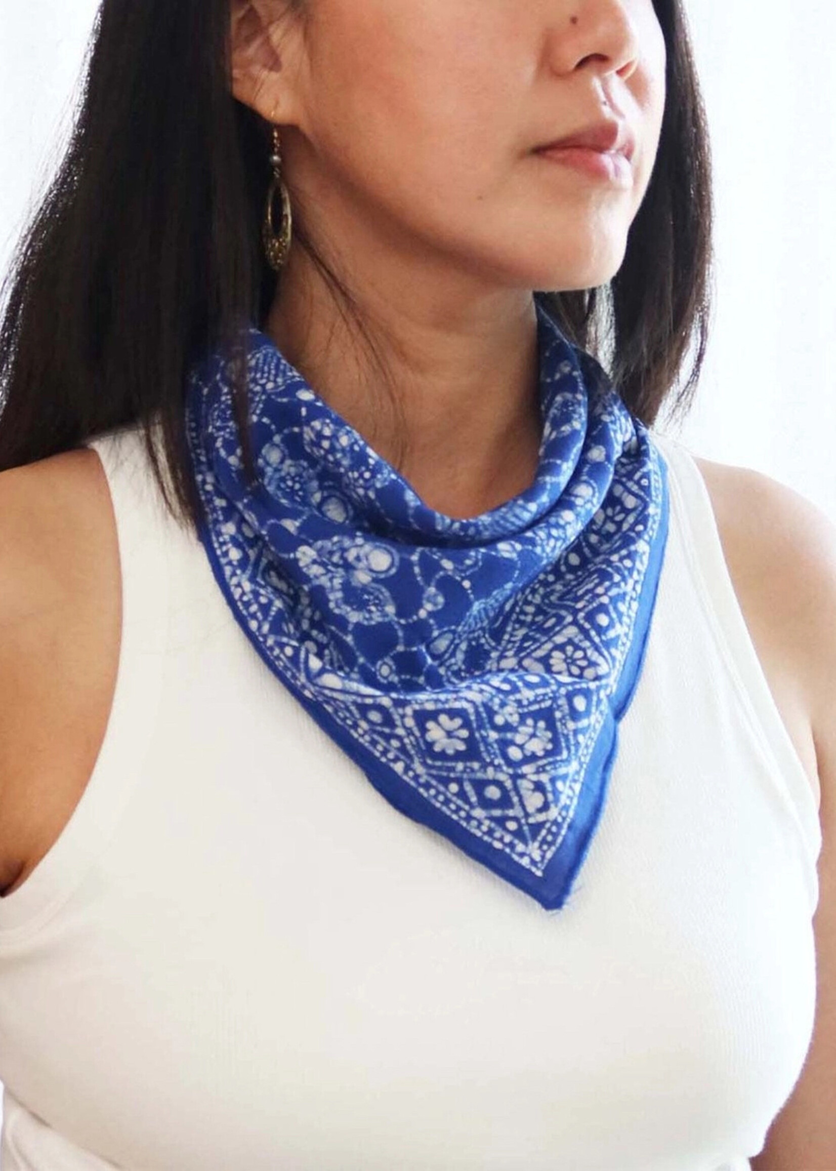 Kasih Co-op Boulder Blue Batik Bandana