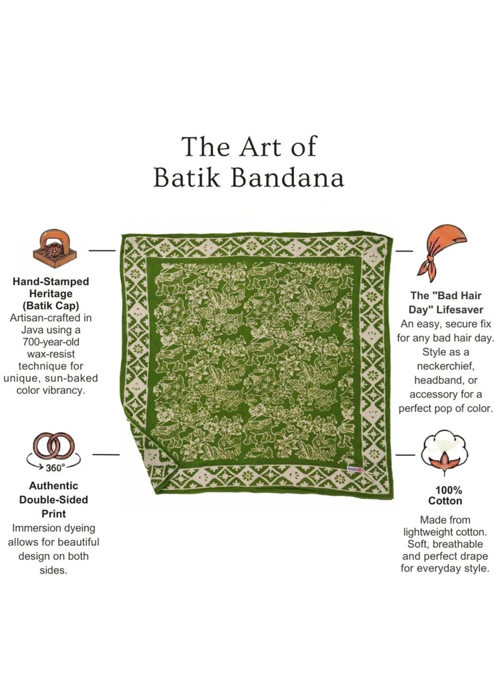 Kasih Co-op Green Serenity Batik Bandana