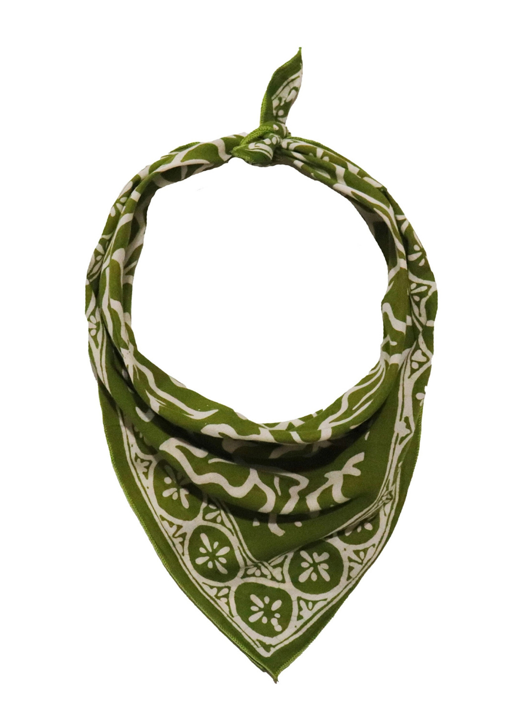 Kasih Co-op Olive Green Jade Jungle Batik Bandana