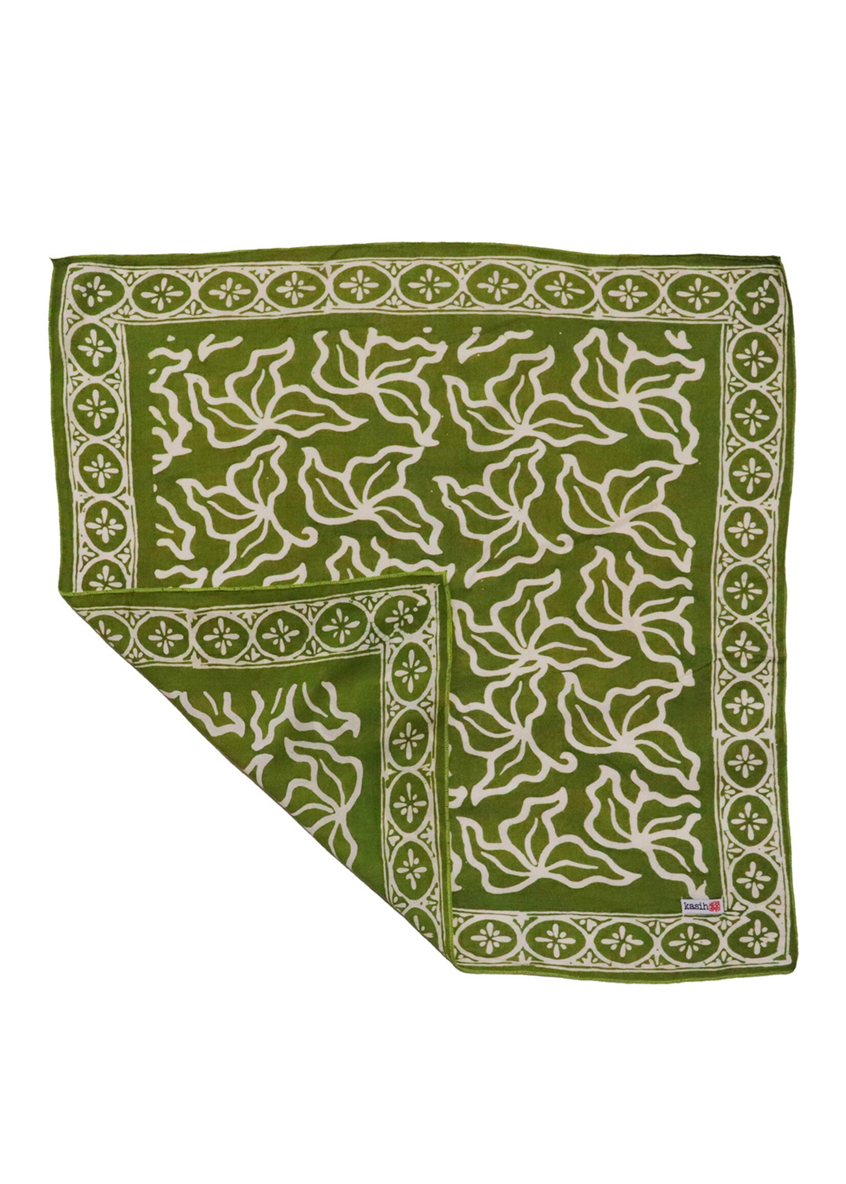 Kasih Co-op Olive Green Jade Jungle Batik Bandana