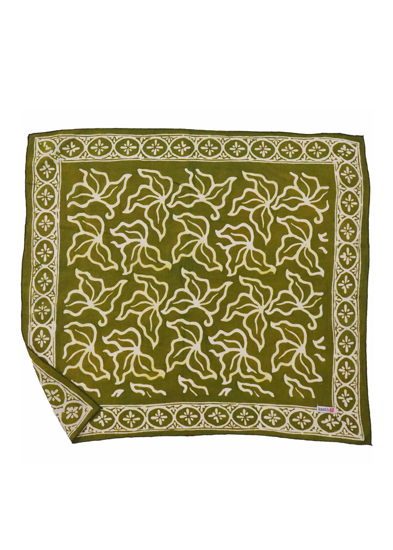 Kasih Co-op Olive Green Jade Jungle Batik Bandana