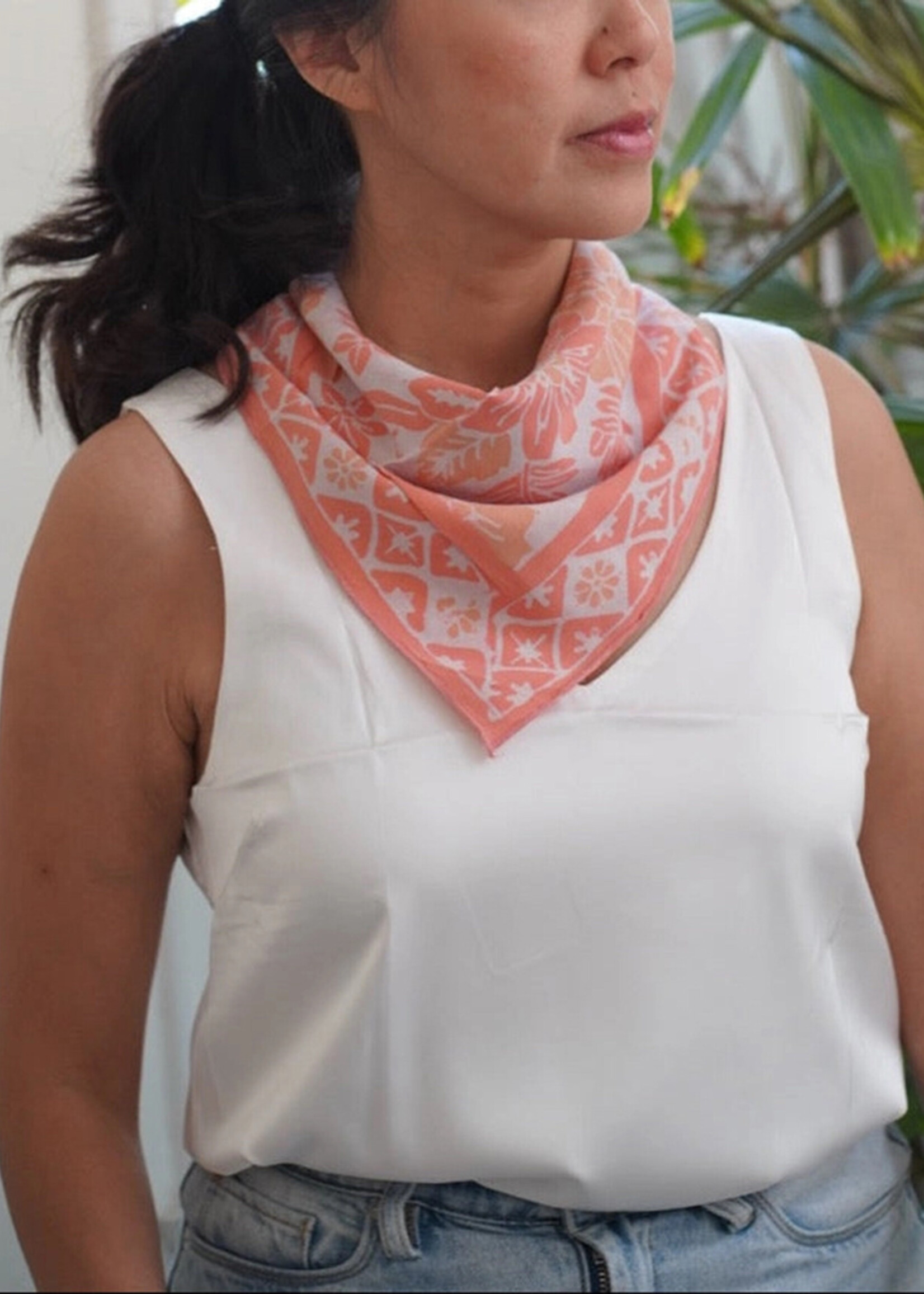 Kasih Co-op Pink Bloom Batik Bandana