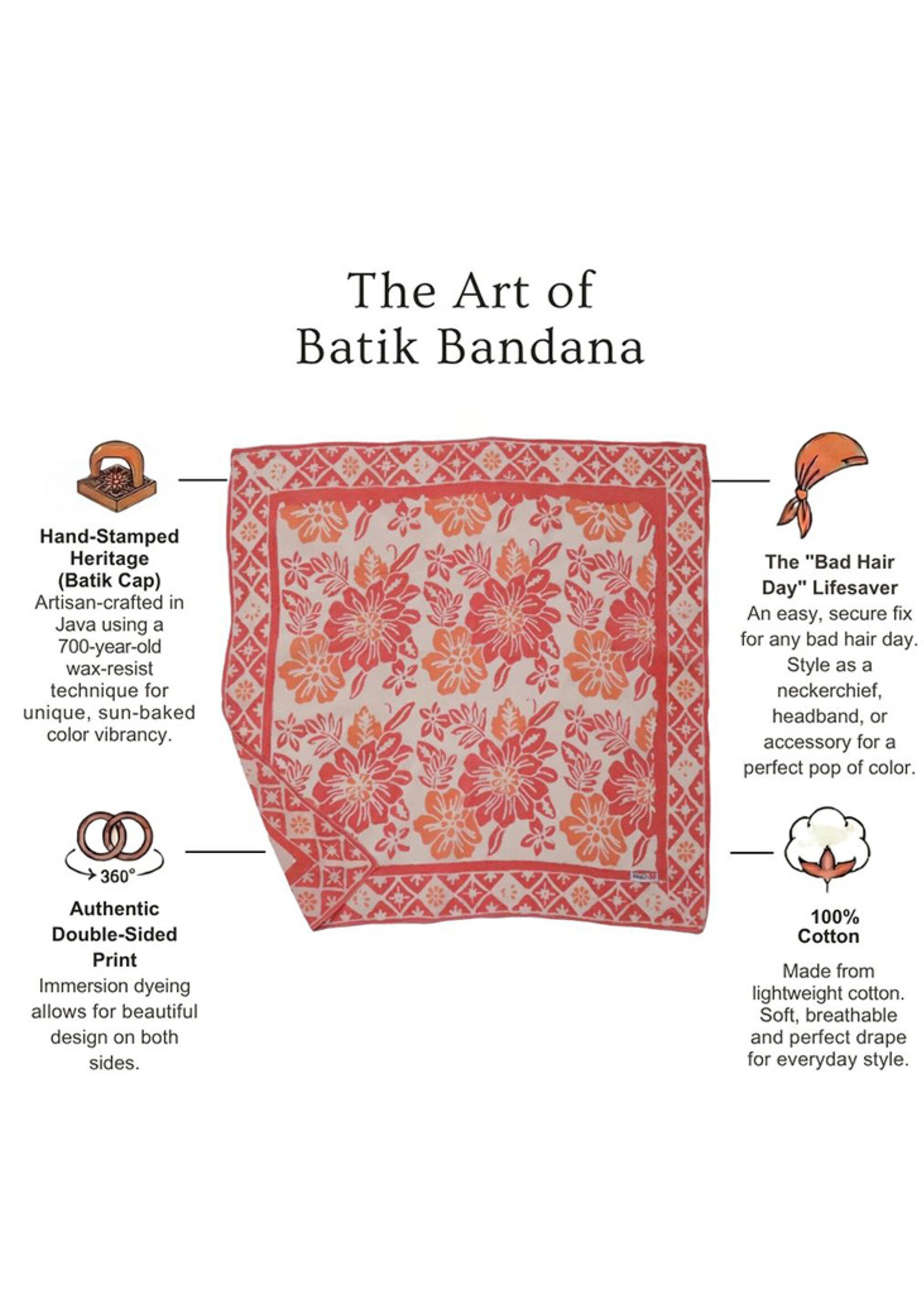 Kasih Co-op Pink Bloom Batik Bandana