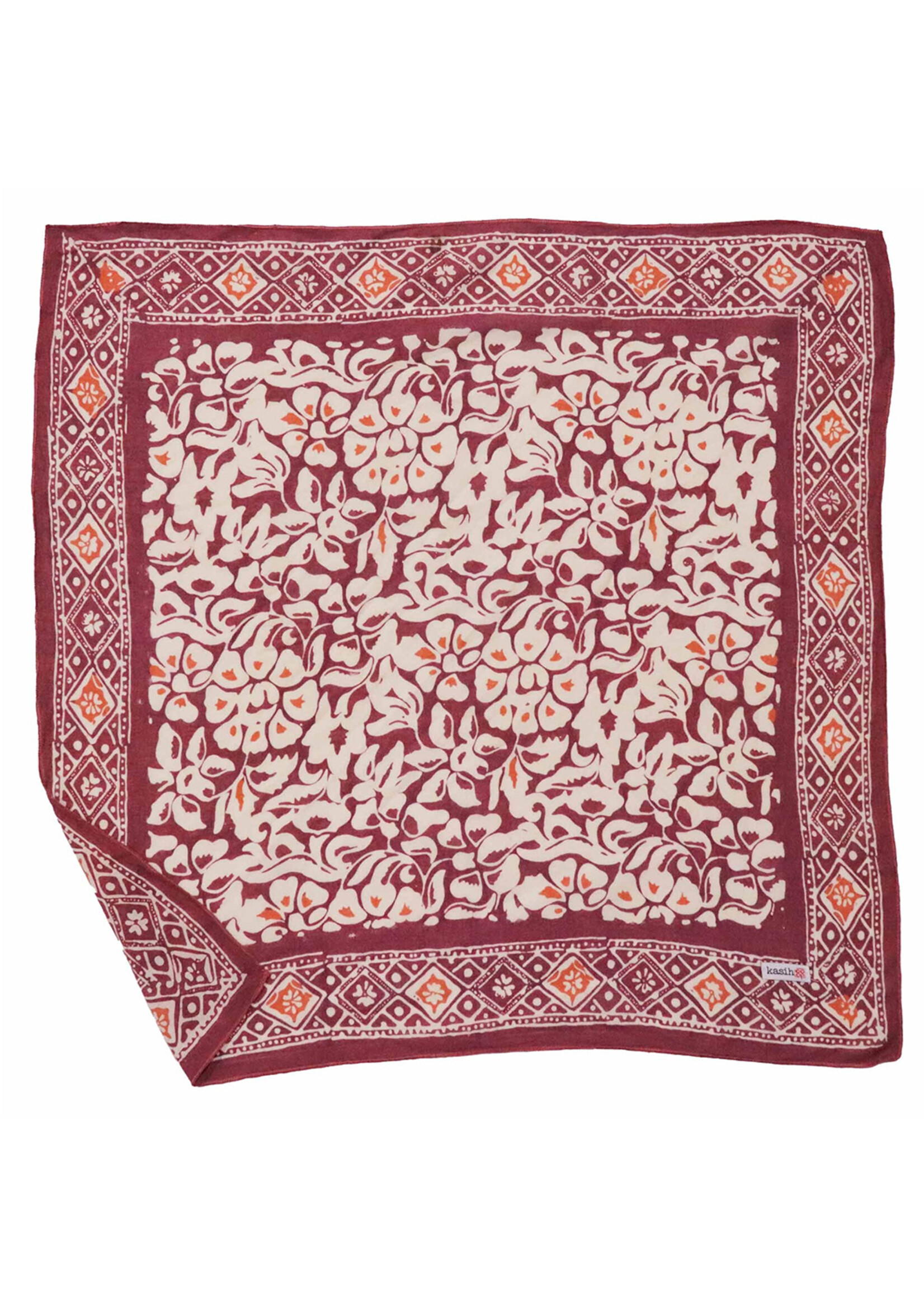 Kasih Co-op Plum Haze Floral Batik Bandana