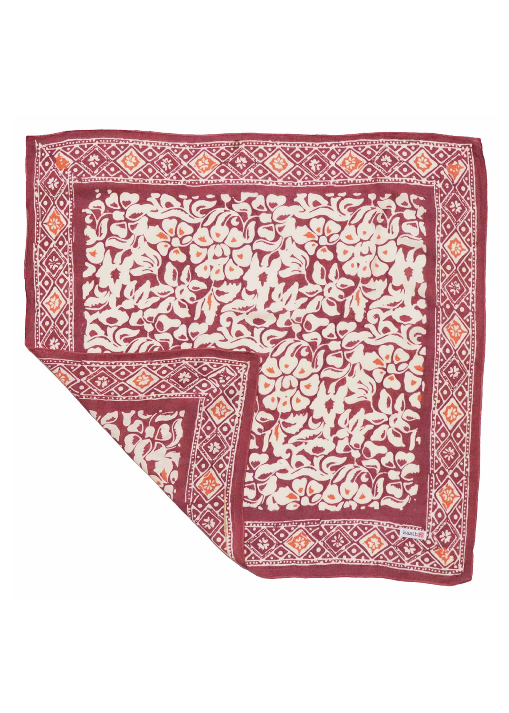 Kasih Co-op Plum Haze Floral Batik Bandana