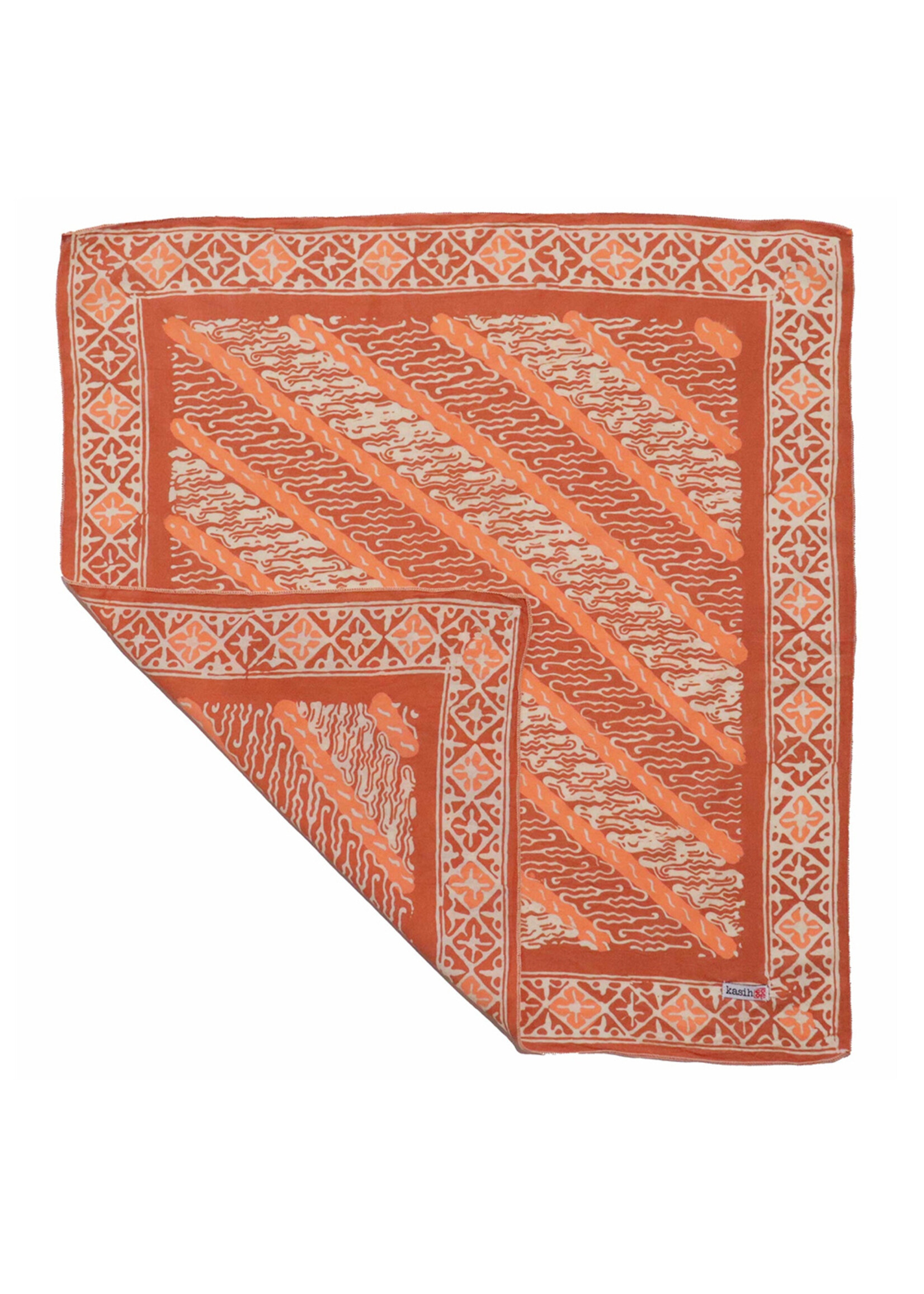 Kasih Co-op Peach Coral Rain Batik Bandana
