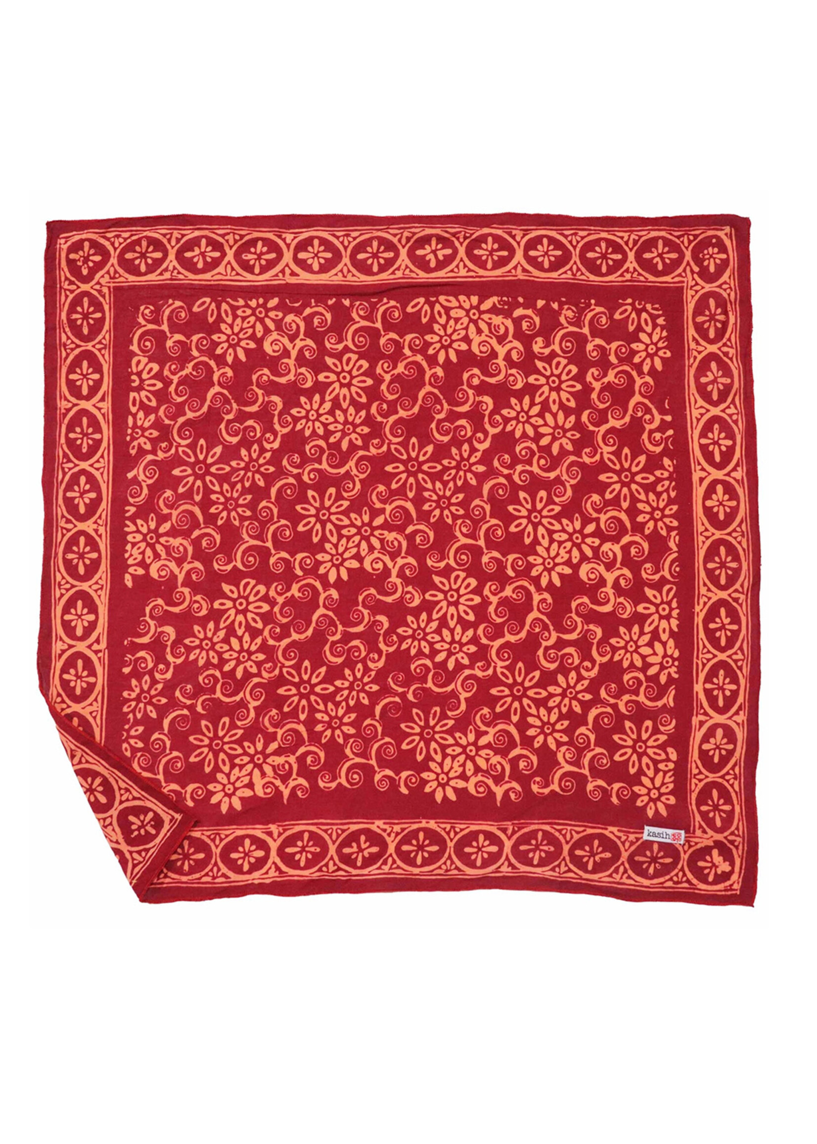 Red Loop Burgundy Batik Bandana