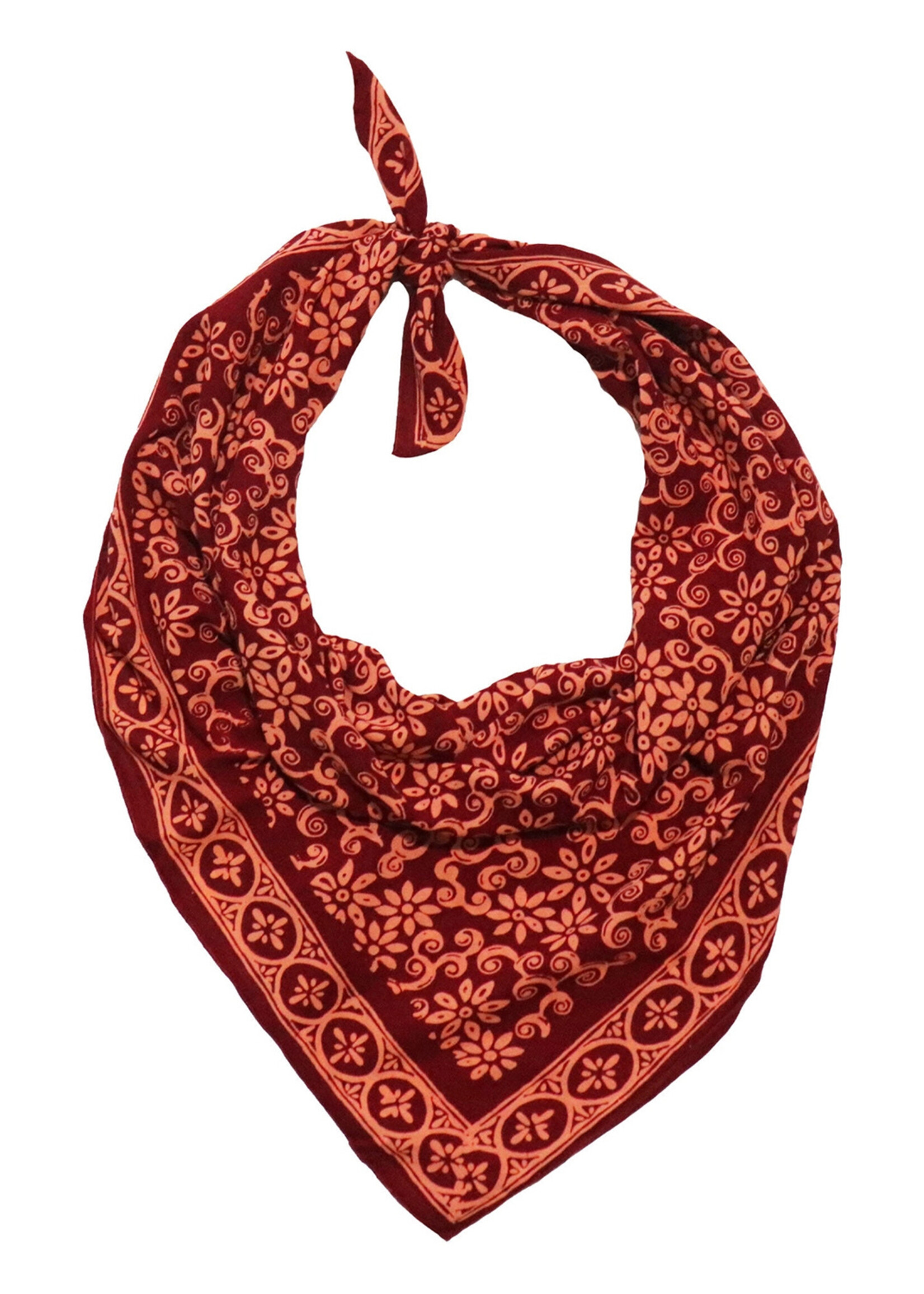 Kasih Co-op Red Loop Burgundy Batik Bandana