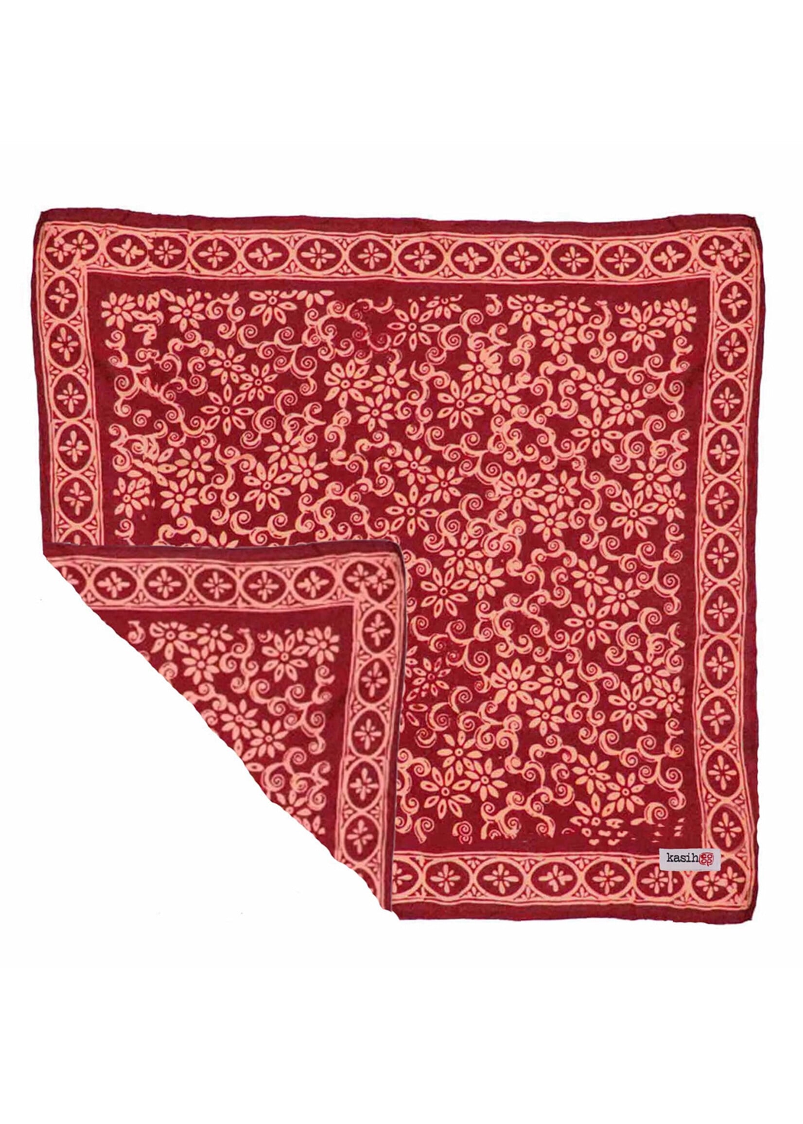 Kasih Co-op Red Loop Burgundy Batik Bandana