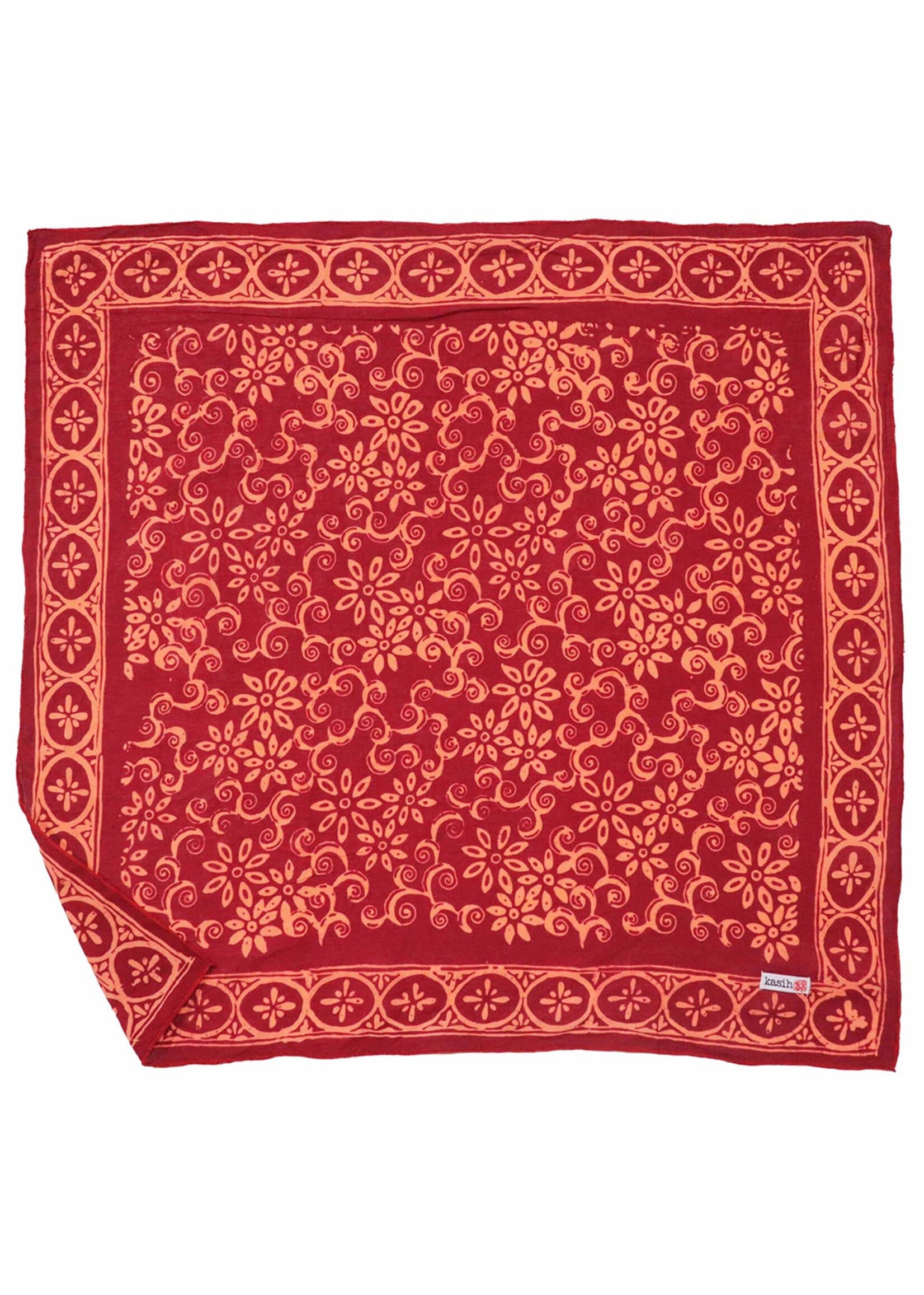 Kasih Co-op Red Loop Burgundy Batik Bandana