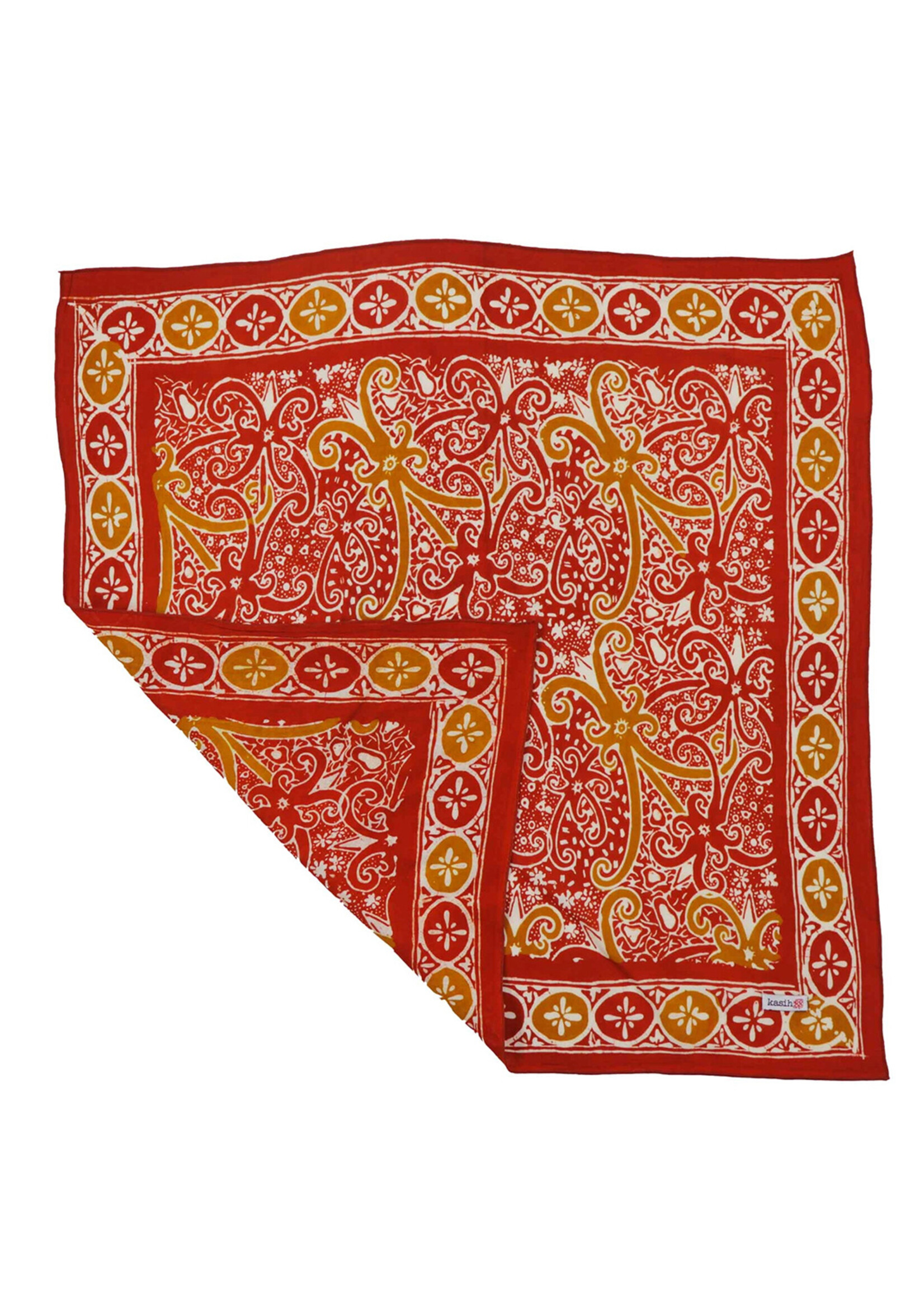 Kasih Co-op Red Yellow Sultans Crest Batik Bandana