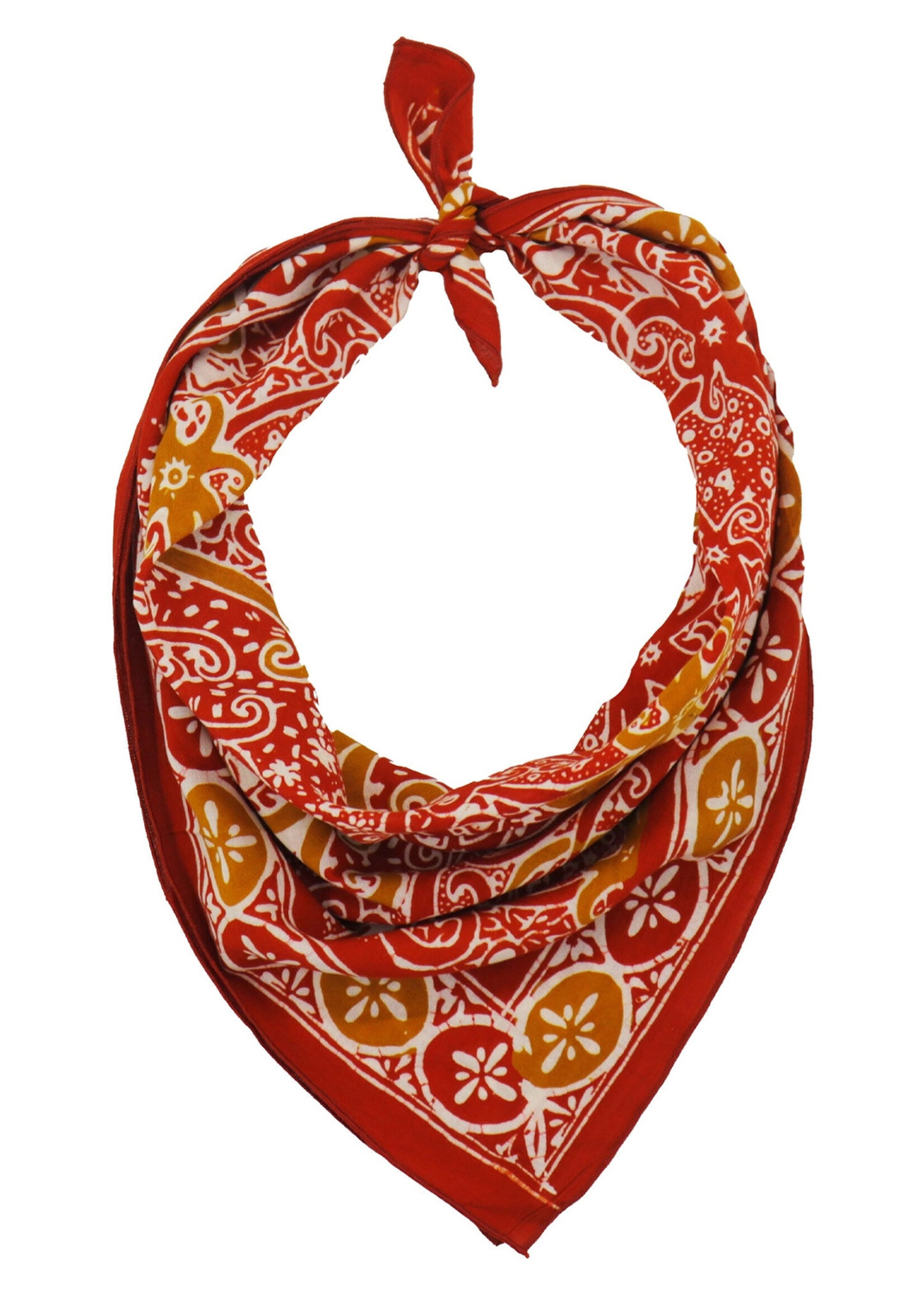 Kasih Co-op Red Yellow Sultans Crest Batik Bandana