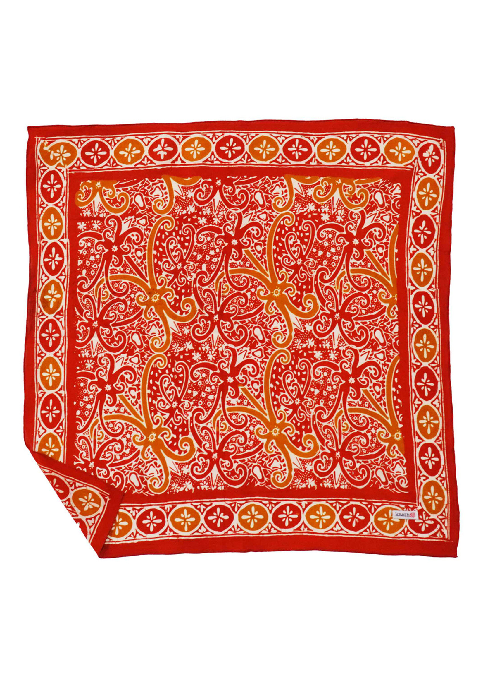 Kasih Co-op Red Yellow Sultans Crest Batik Bandana