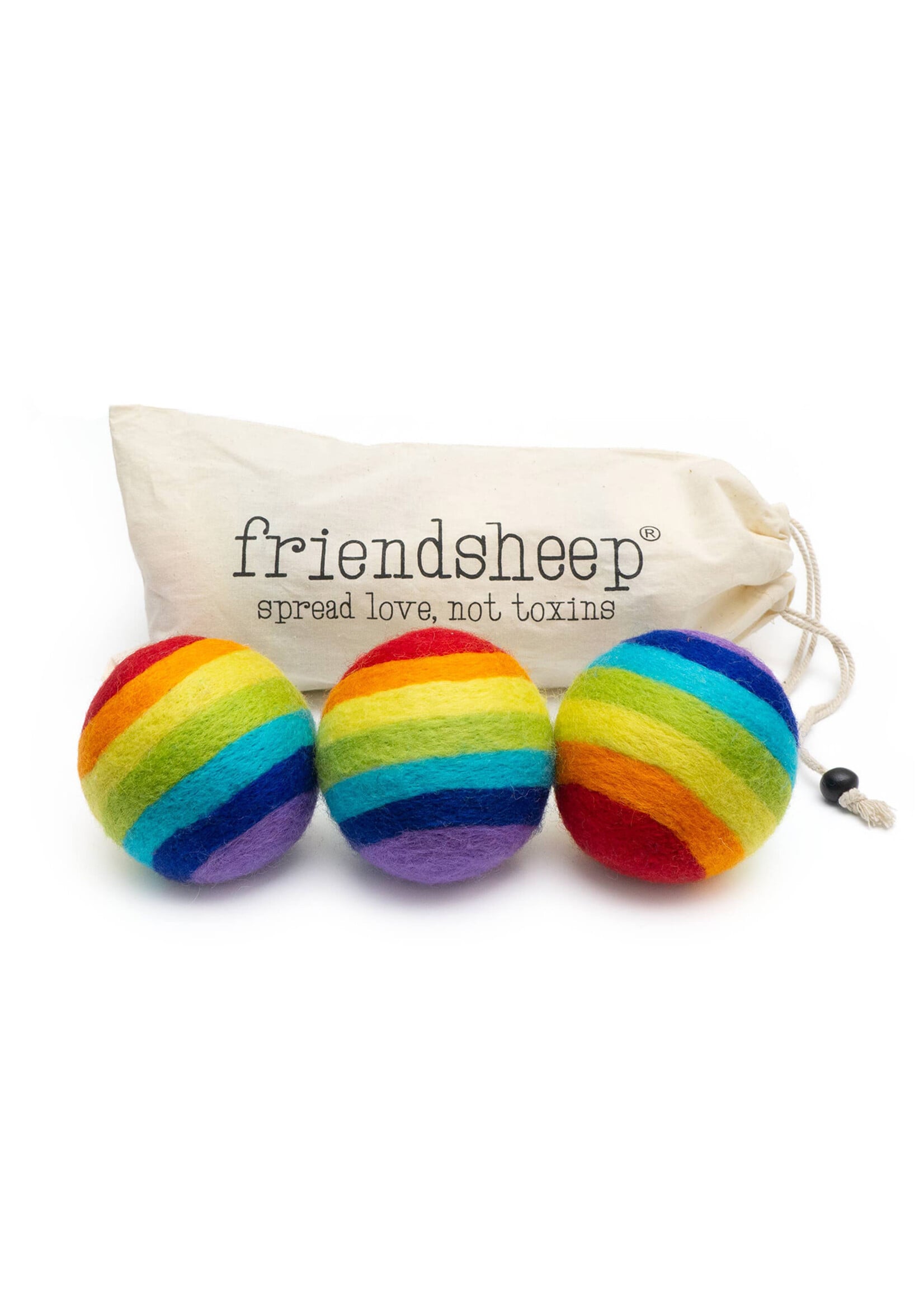 Friendsheep Felt Dryer Ball Set - Rainbow