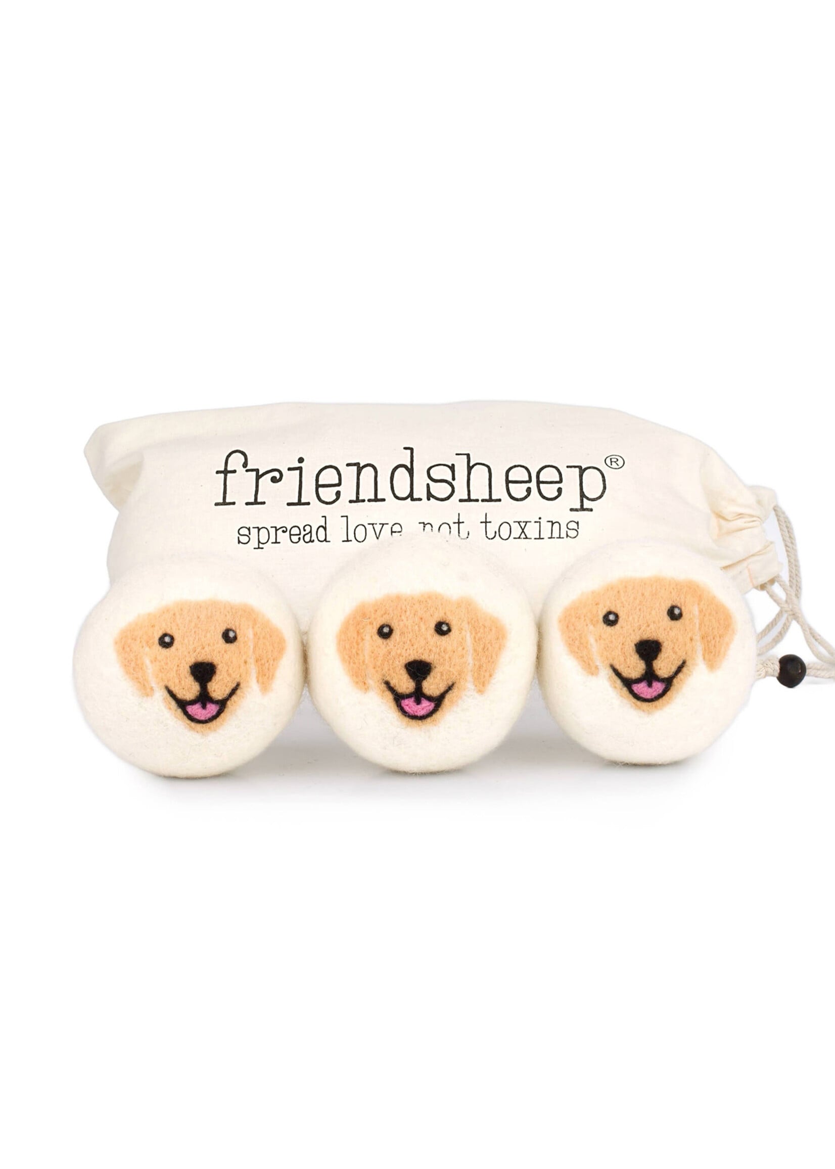 Friendsheep Felt Dryer Ball Set - Golden Dogs