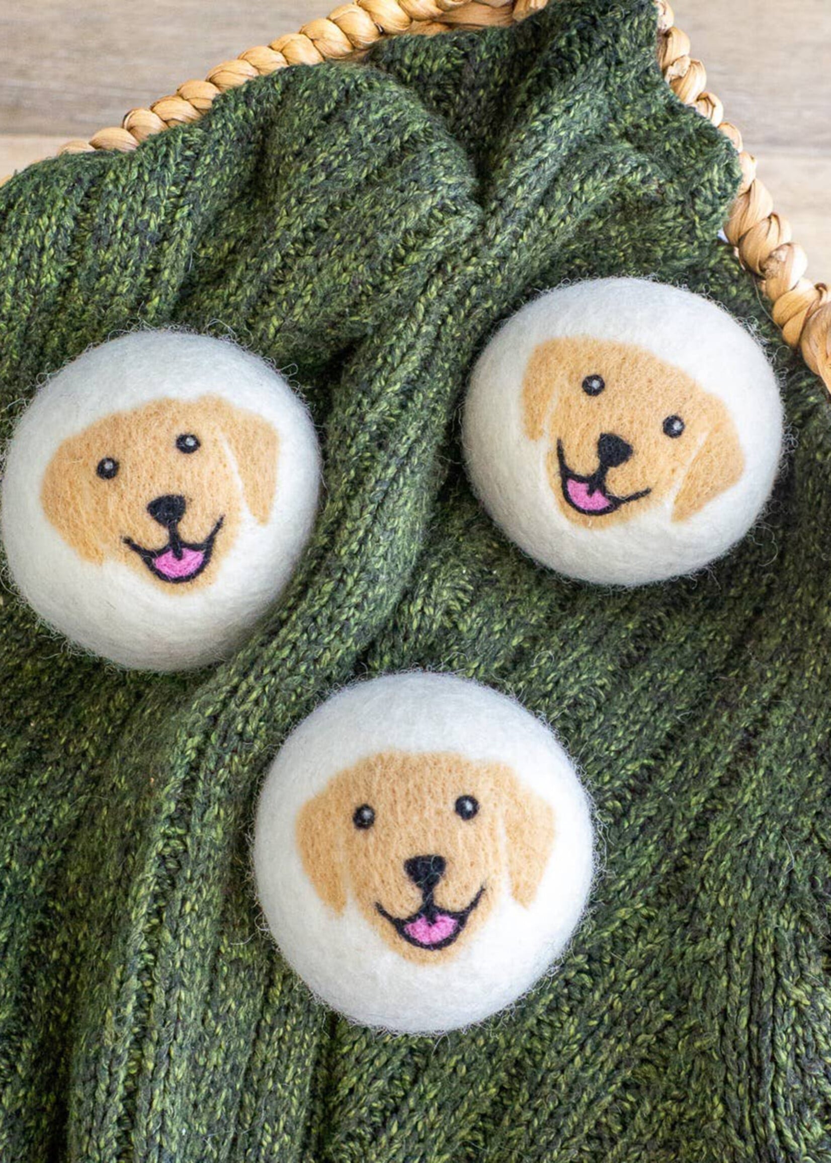 Friendsheep Felt Dryer Ball Set - Golden Dogs