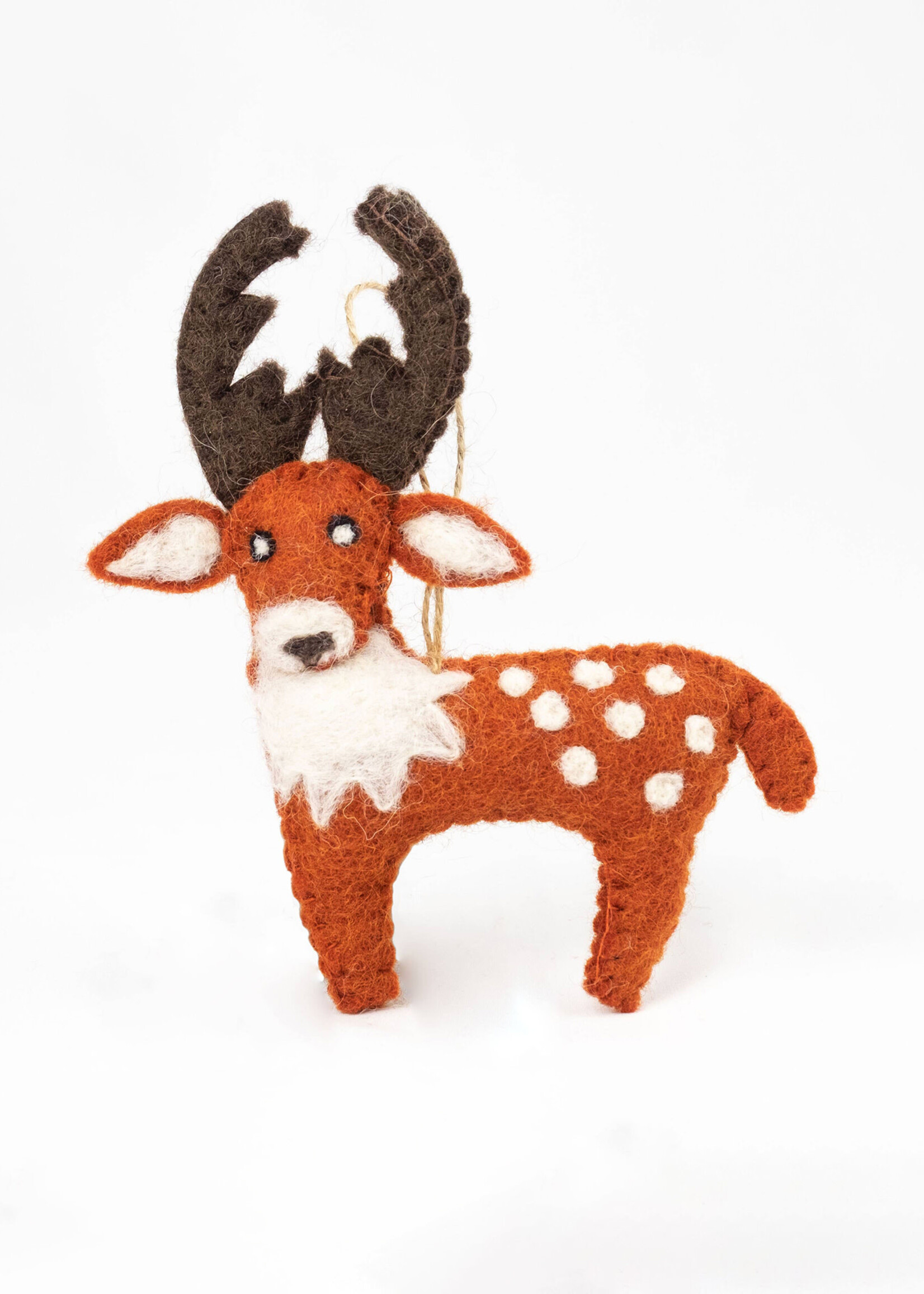The Winding Road Felt Deer Ornament