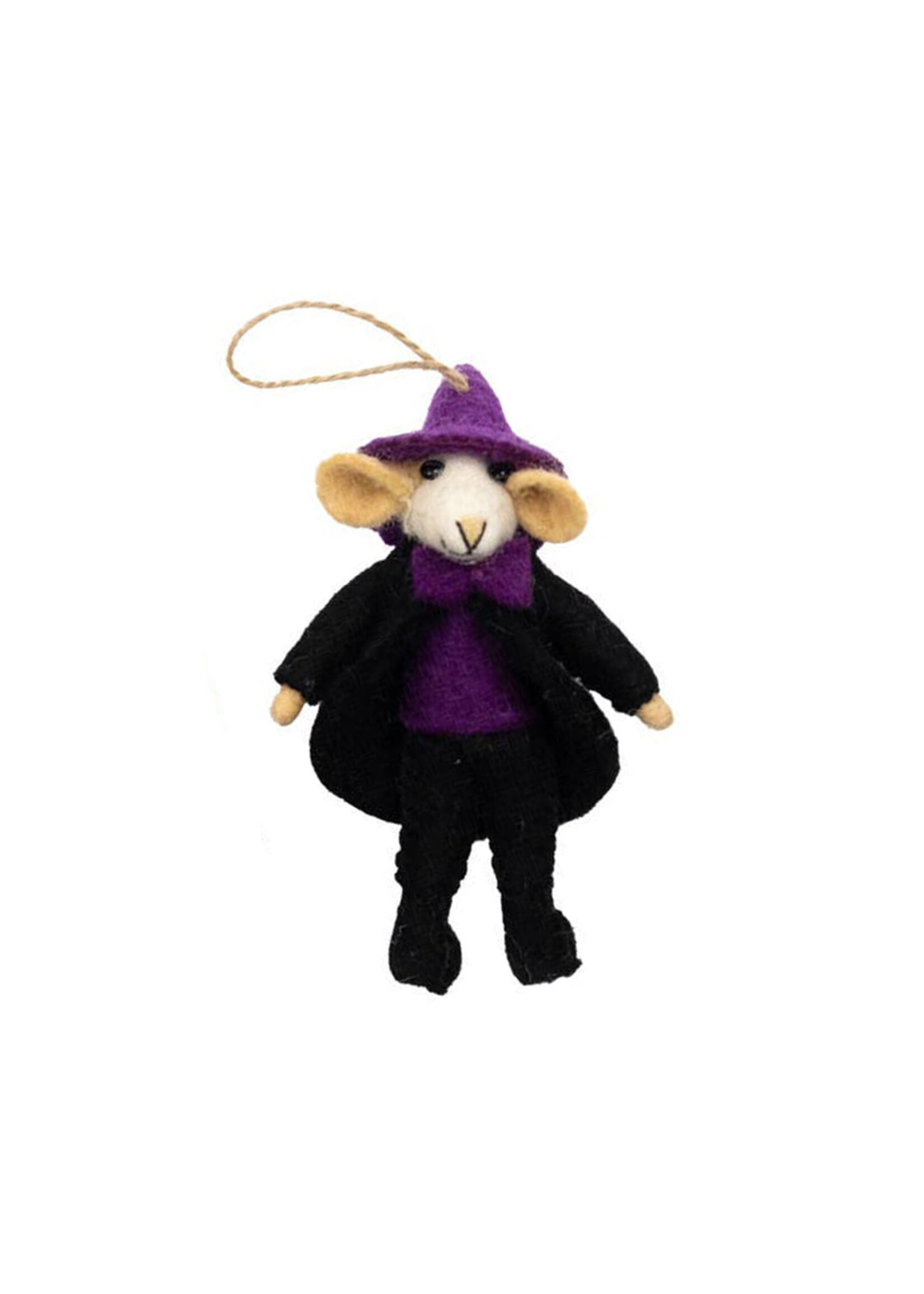 The Winding Road Felt Mice Witch Ornament