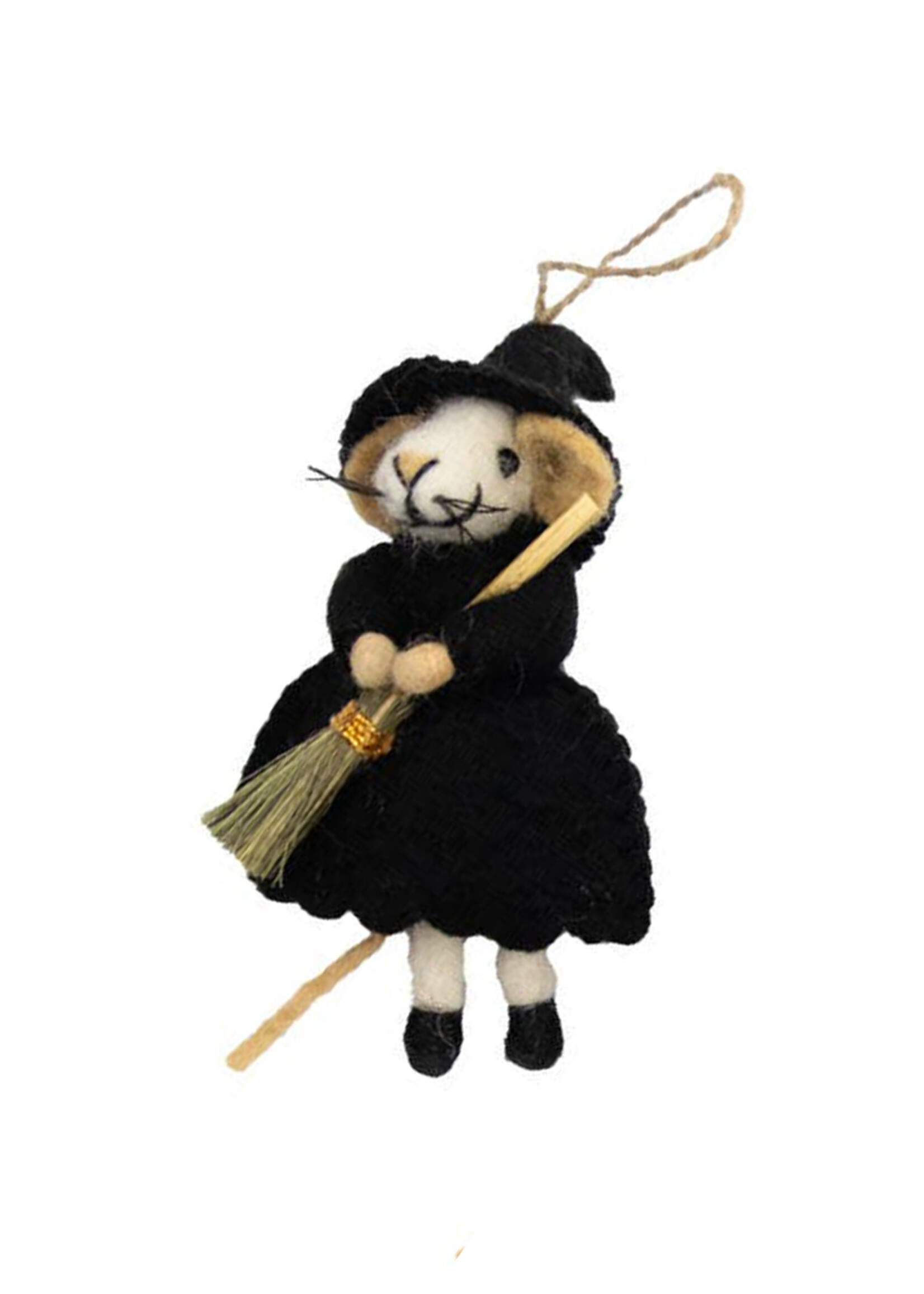 The Winding Road Felt Mice Witch Ornament