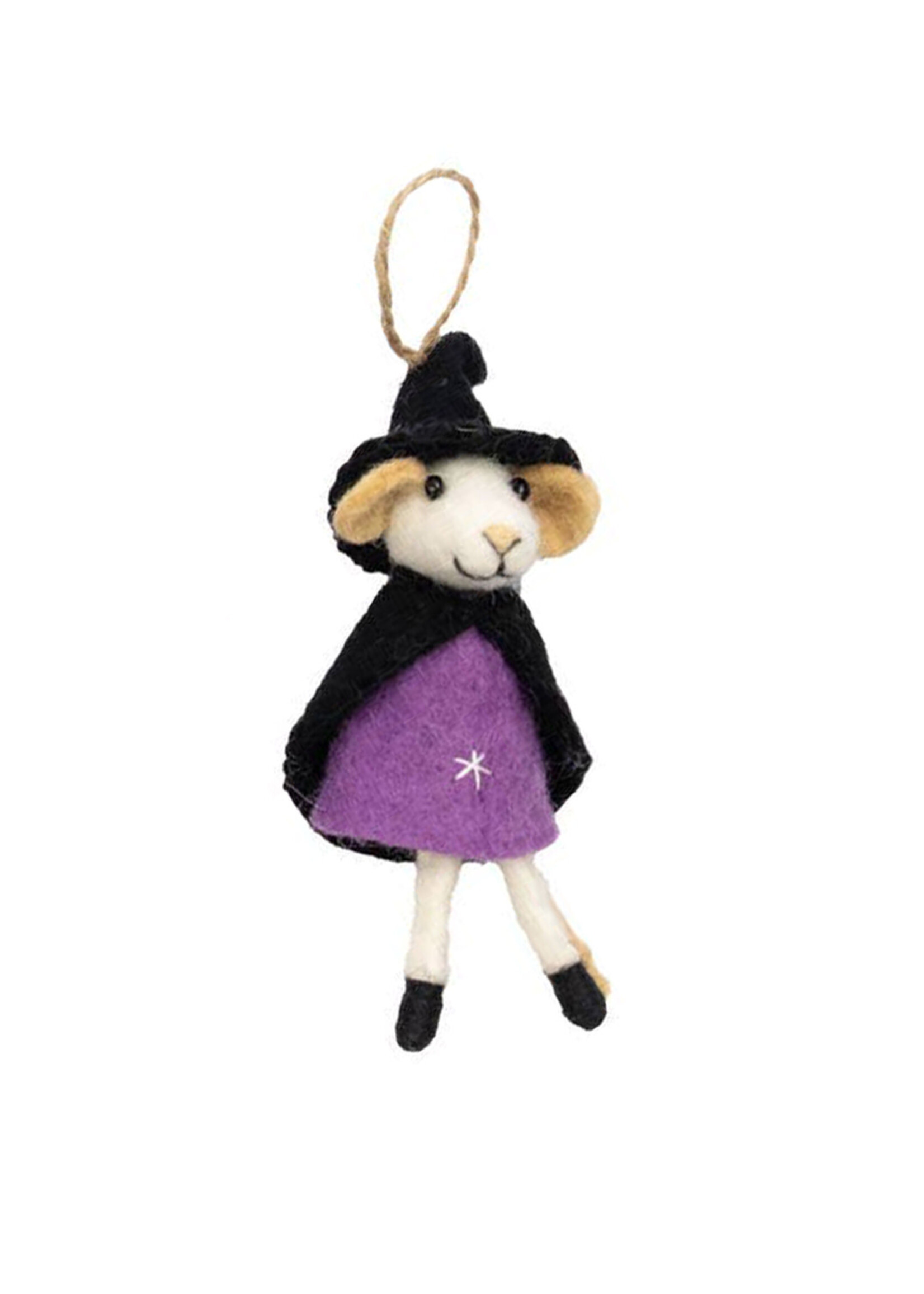 The Winding Road Felt Mice Witch Ornament