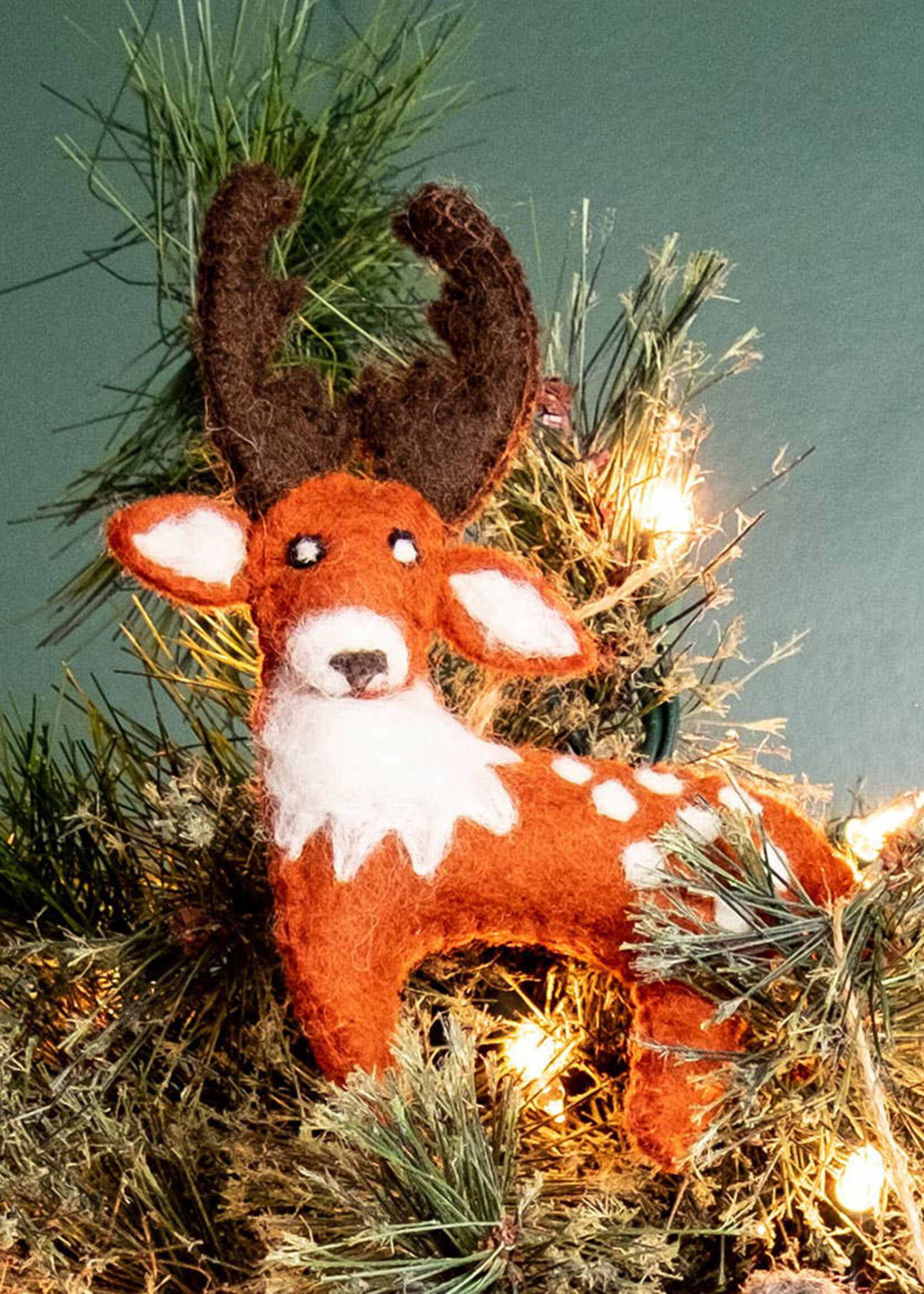 The Winding Road Felt Deer Ornament