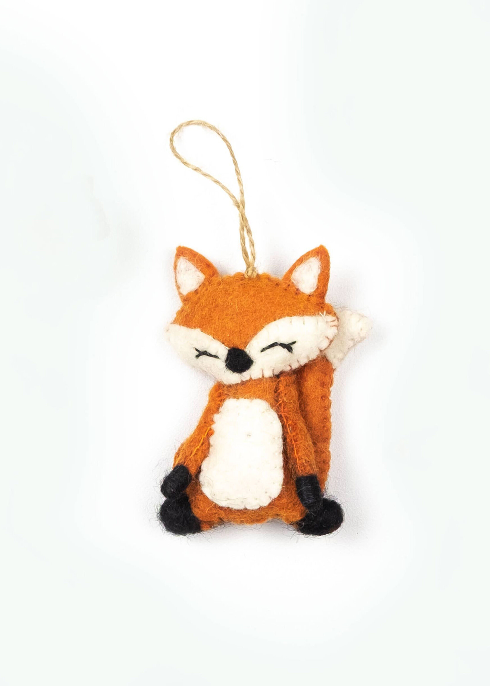 The Winding Road Felt Red Fox Ornament