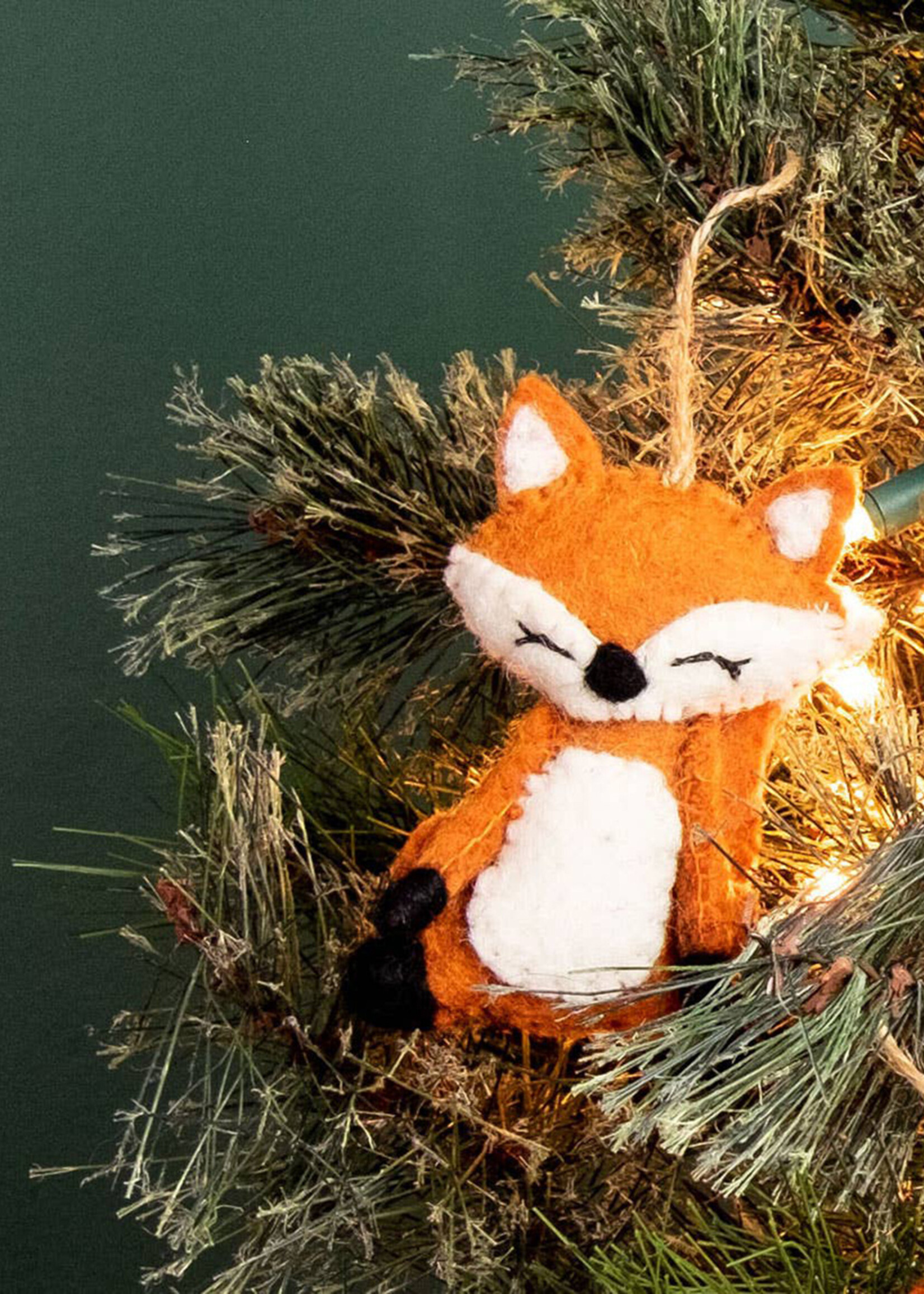 The Winding Road Felt Red Fox Ornament